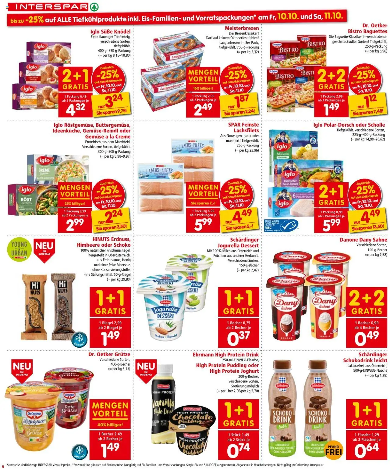Interspar Flugblatt gültig ab 09.10.2025 | Seite: 6 | Produkte: Rizsliszt, Himbeere, Milch, Joghurt