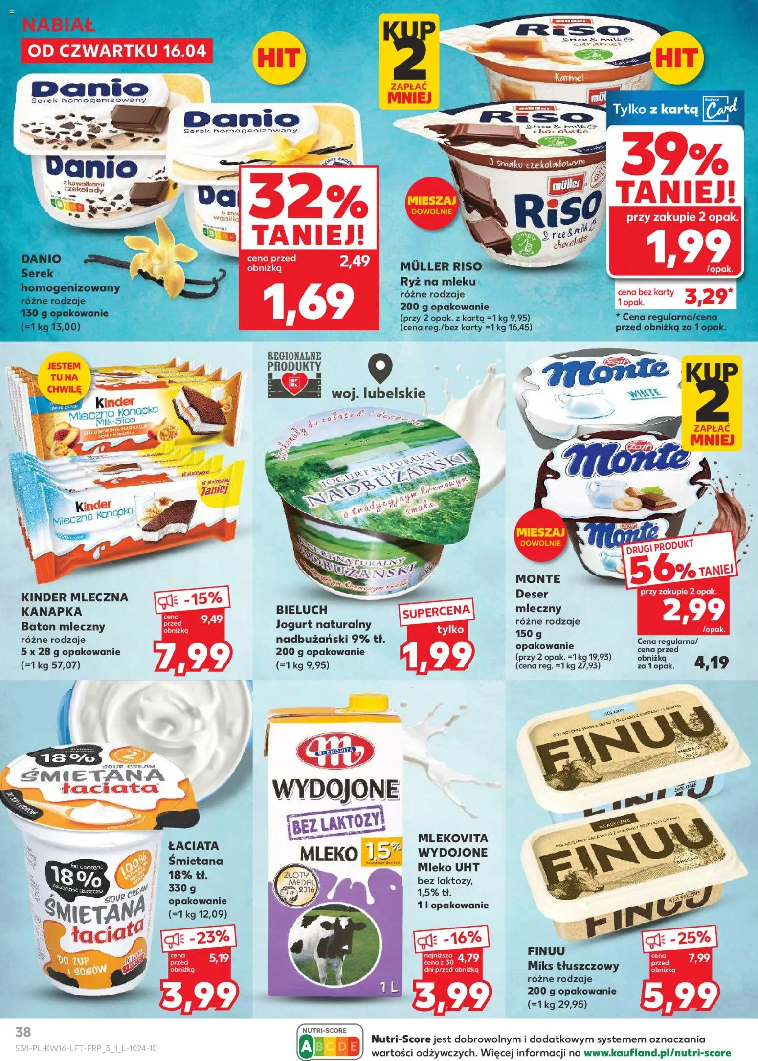 Kaufland gazetka od 16.04.2026 | Strona: 38 | Produkty: Karta, Czekolady, Serek, Ryż