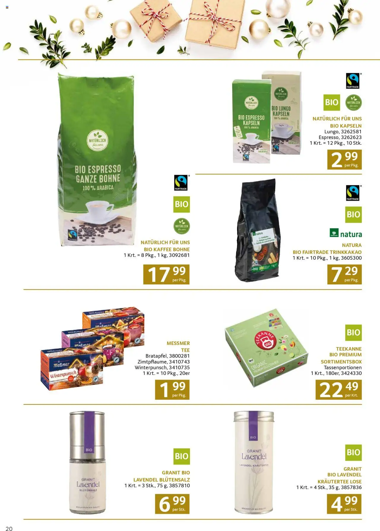 Transgourmet Weihnachtskatalog 2025 gültig ab 13.10.2025 | Seite: 20 | Produkte: Box, Kaffee