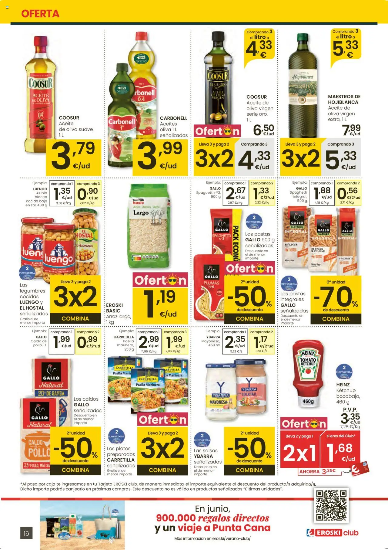 Eroski - Para conquistarte Mercat │ válido desde el 12.06.2025 | Página: 16 | Productos: Aceite, Arroz, Pasta, Té