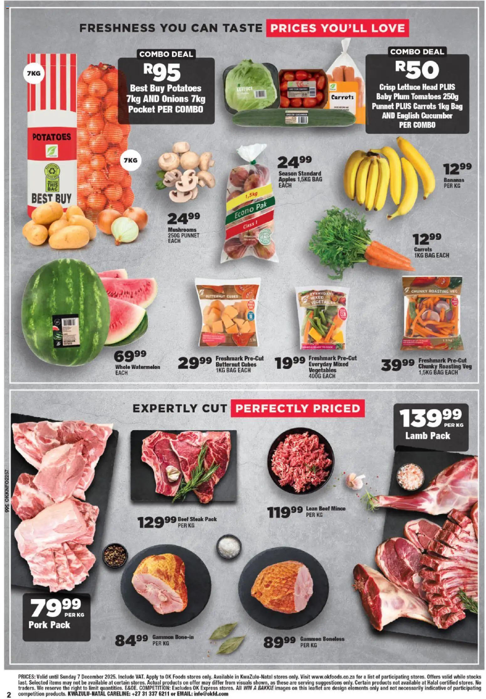 New OK Foods catalogue – valid from 25.11.2025 | Page: 2 | Products: Mushrooms, Apples, Potatoes, Onions