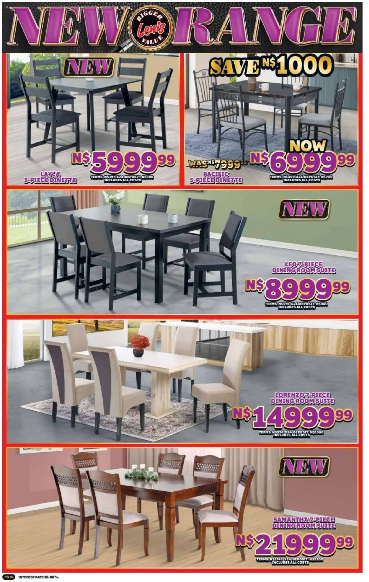 New Lewis Stores catalogue – valid from 01.10.2025 | Page: 16 | Products: Dining room suite