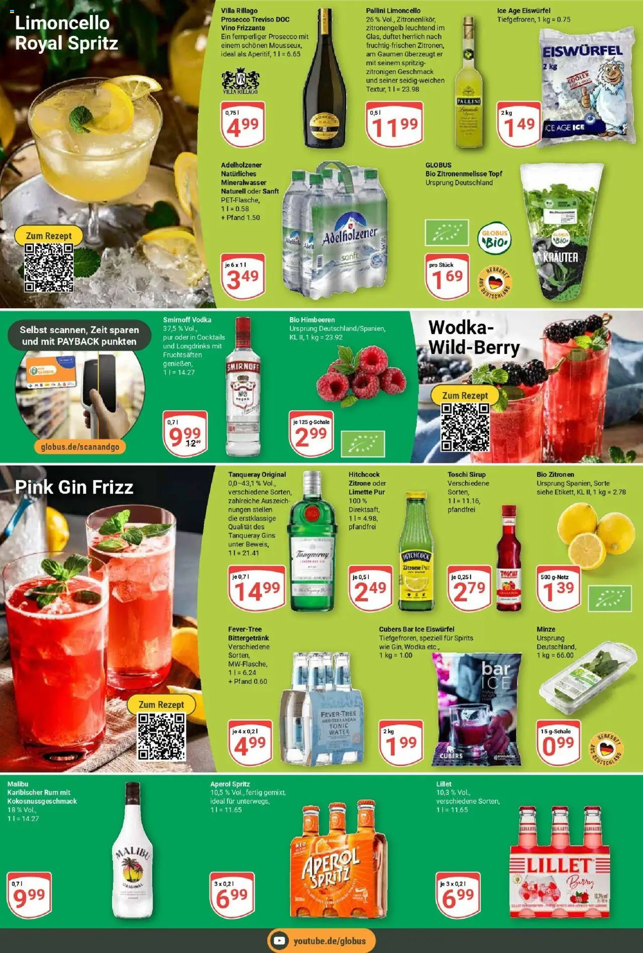 Globus prospekt Zeitz	 - gültig ab dem 29.06.2025 | Seite: 20 | Produkte: Himbeeren, Mineralwasser, Limoncello, Zitronen