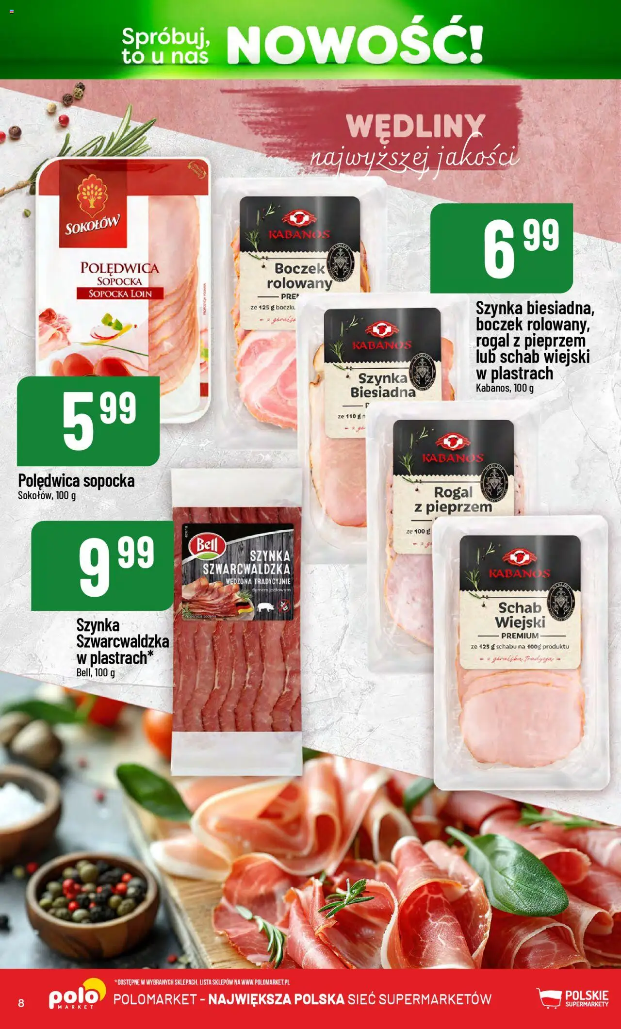 POLOmarket Gazetka - Nowości od 14.10.2025 | Strona: 8 | Produkty: Schab, Szynka, Wędliny, Szynka szwarcwaldzka