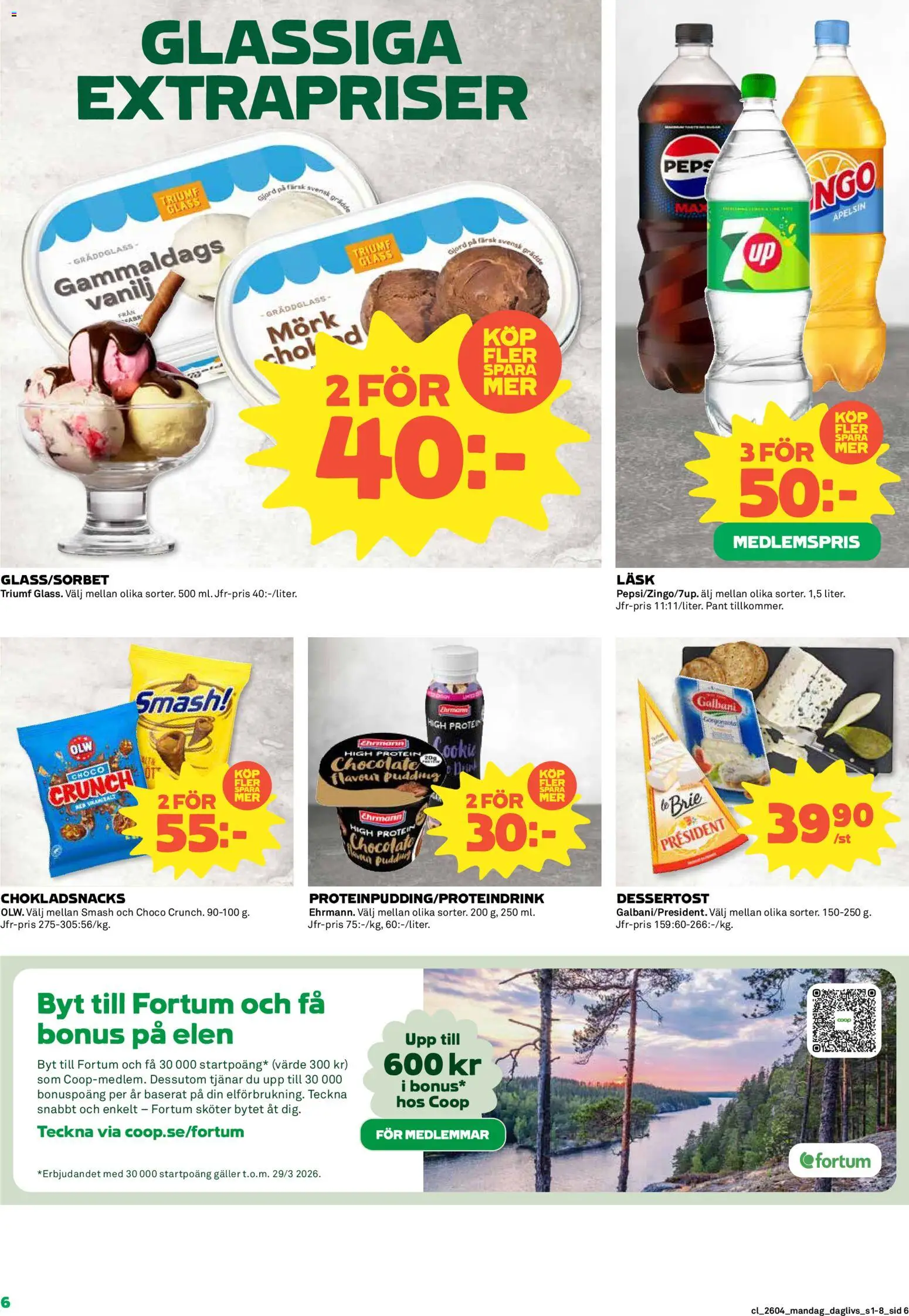 Coop Daglivs reklamblad aktuell från 19.01.2026 | Sida: 6 | Produkter: Galler, Apelsin, Glass