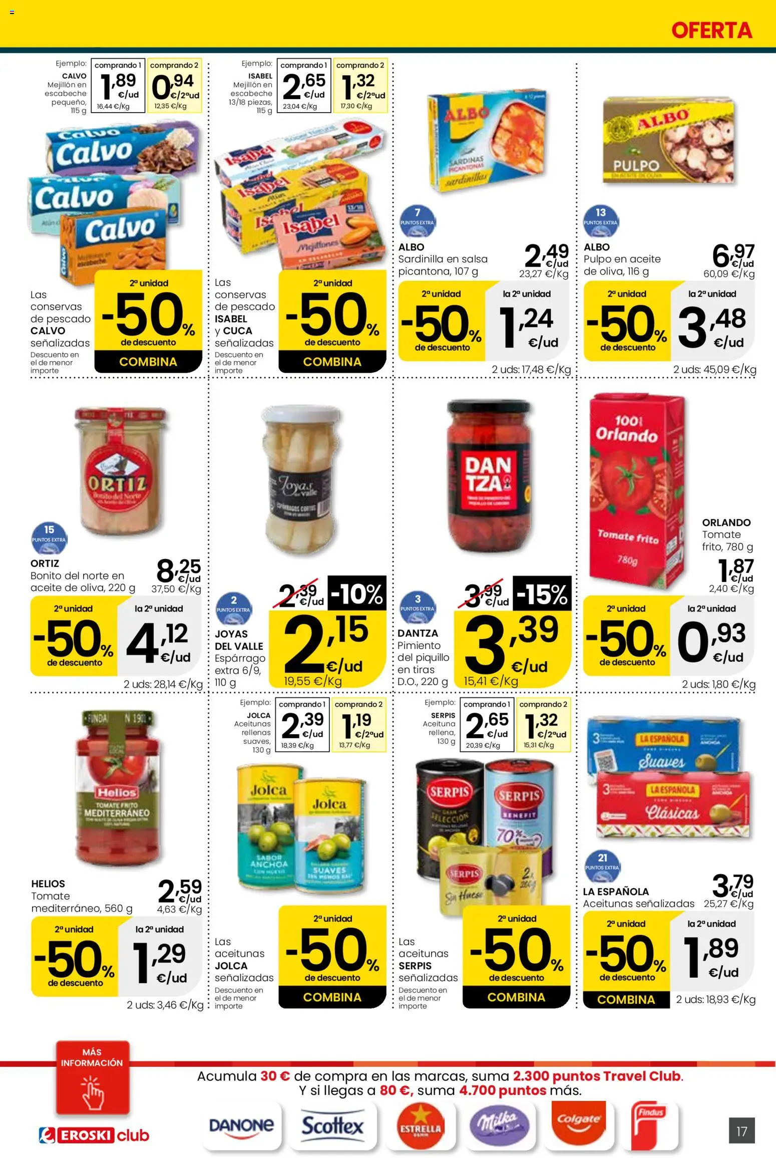 Eroski Quieres ahorrar conmigo Center │ válido desde el 16.04.2026 | Página: 17 | Productos: Aceite, Pescado, Κάδος απορρυμάτων, Anchoa