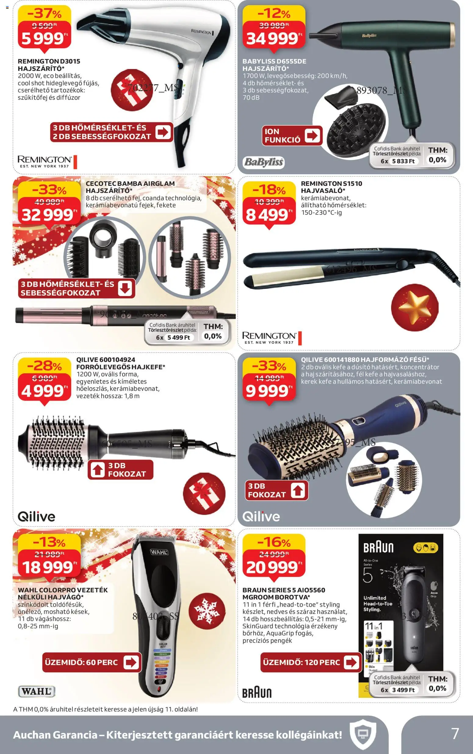 Auchan akciós ujság - amely érvényes a következő dátumtól: 11.12.2025 | Oldal: 7 | Termékek: Hajszárító, Fogas, Kefe, Diffúzor