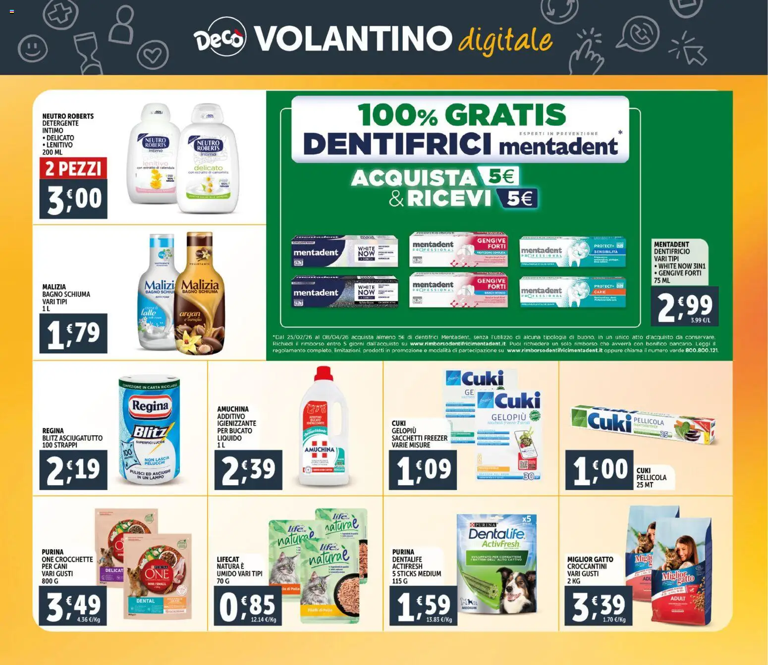 Volantino Decò del 06.03.2026 | Pagina: 28 | Prodotti: Pollo, Crocchette, Freezer, Asciugatutto