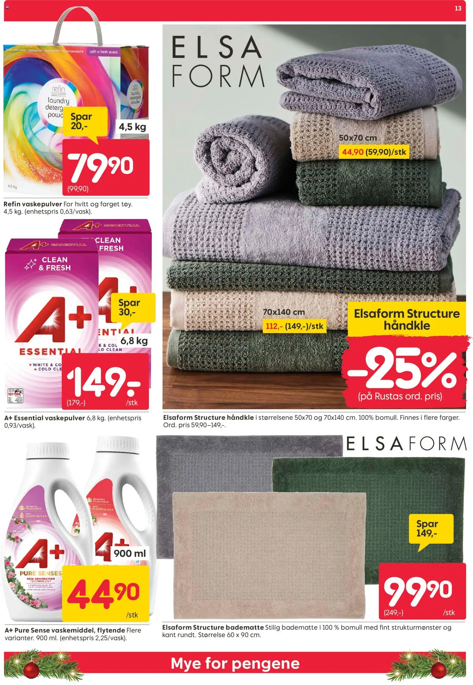 {H1} | Side: 13 | Produkter: Nuisette, Vaskepulver, Сушильные машины, Badematte