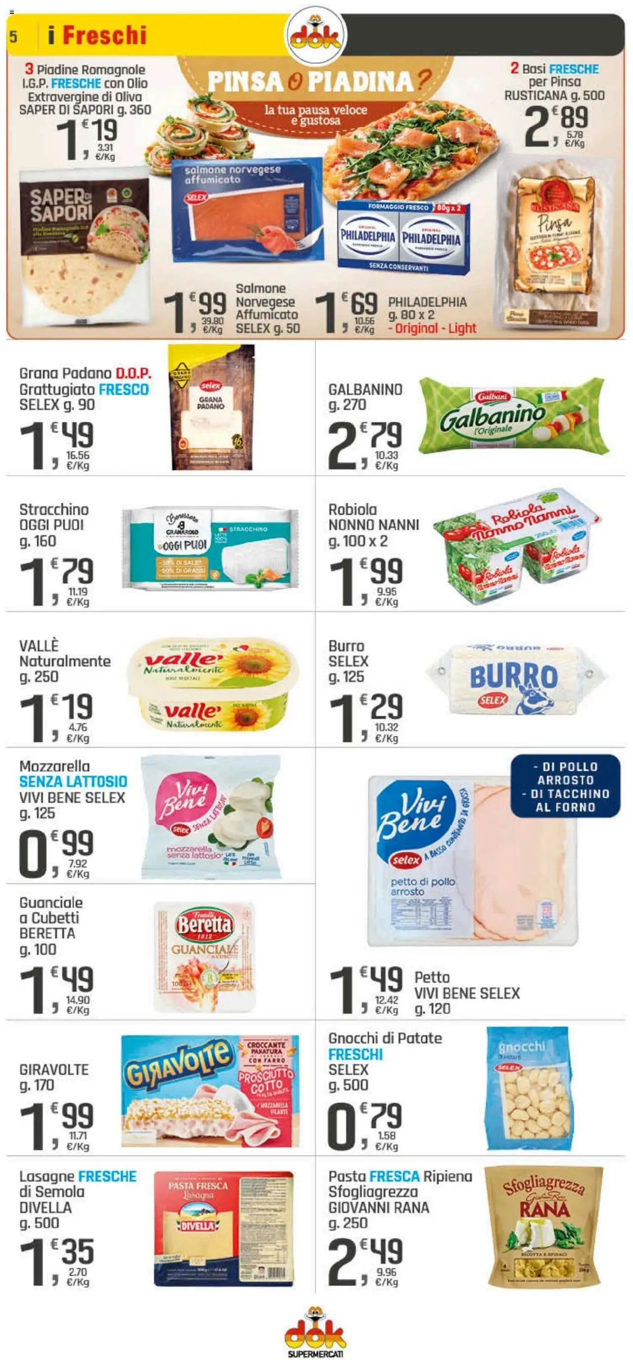 Volantino DOK del 11.09.2025 | Pagina: 5 | Prodotti: Mozzarella, Burro, Pasta, Guanciale