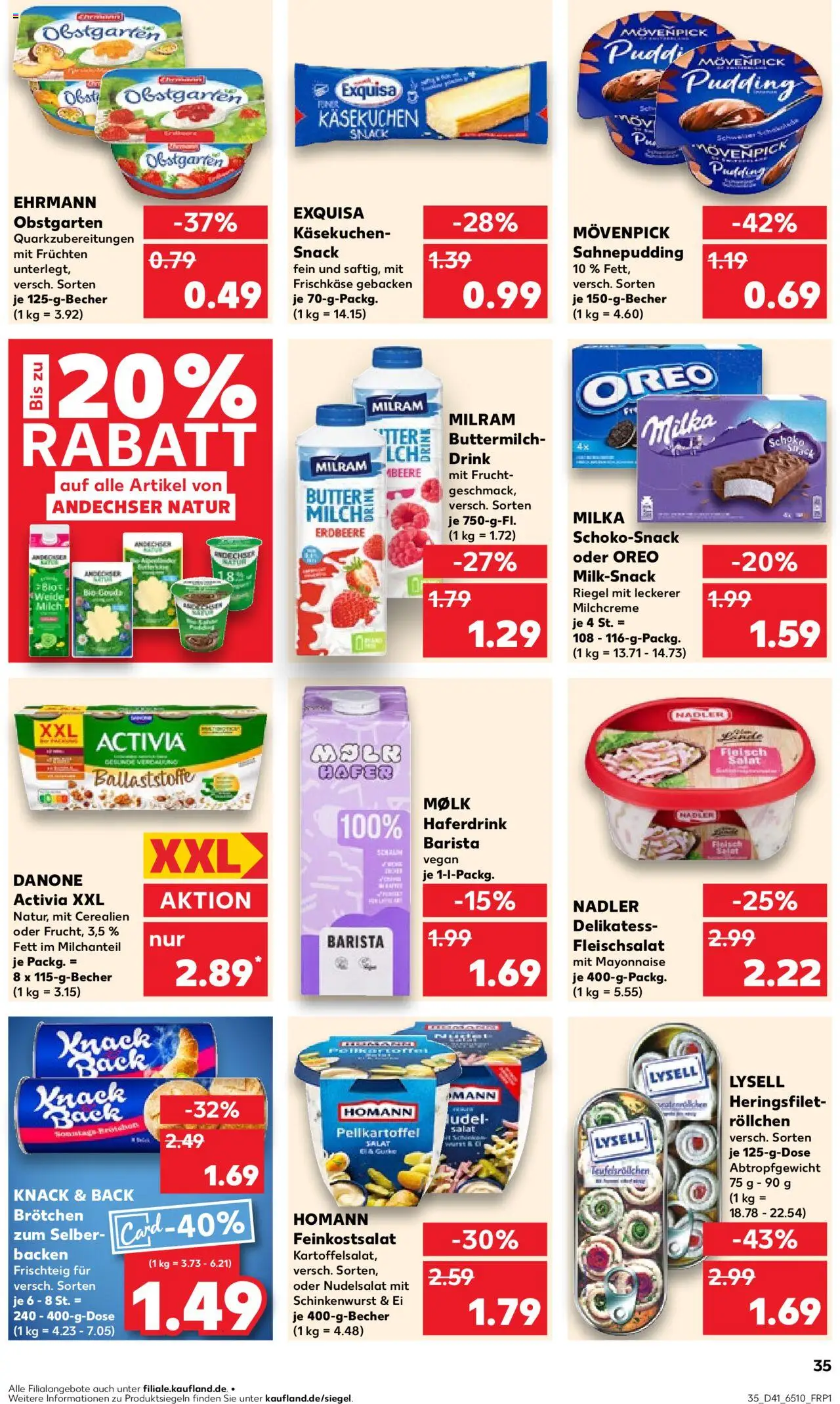 Kaufland prospekt Köln	 – gültig ab 12.10.2025 | Seite: 35 | Produkte: Buttermilch, Haferdrink, Exquisa, Mayonnaise