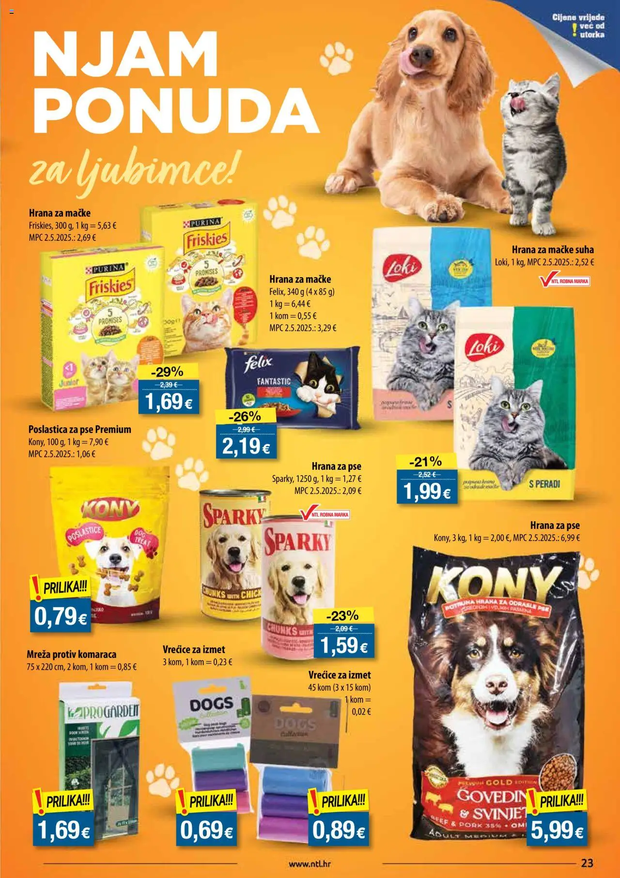 NTL katalog | vrijedi od 06.08.2025 | Stranica: 23 | Proizvodi: Hrana za pse, Hrana za mačke