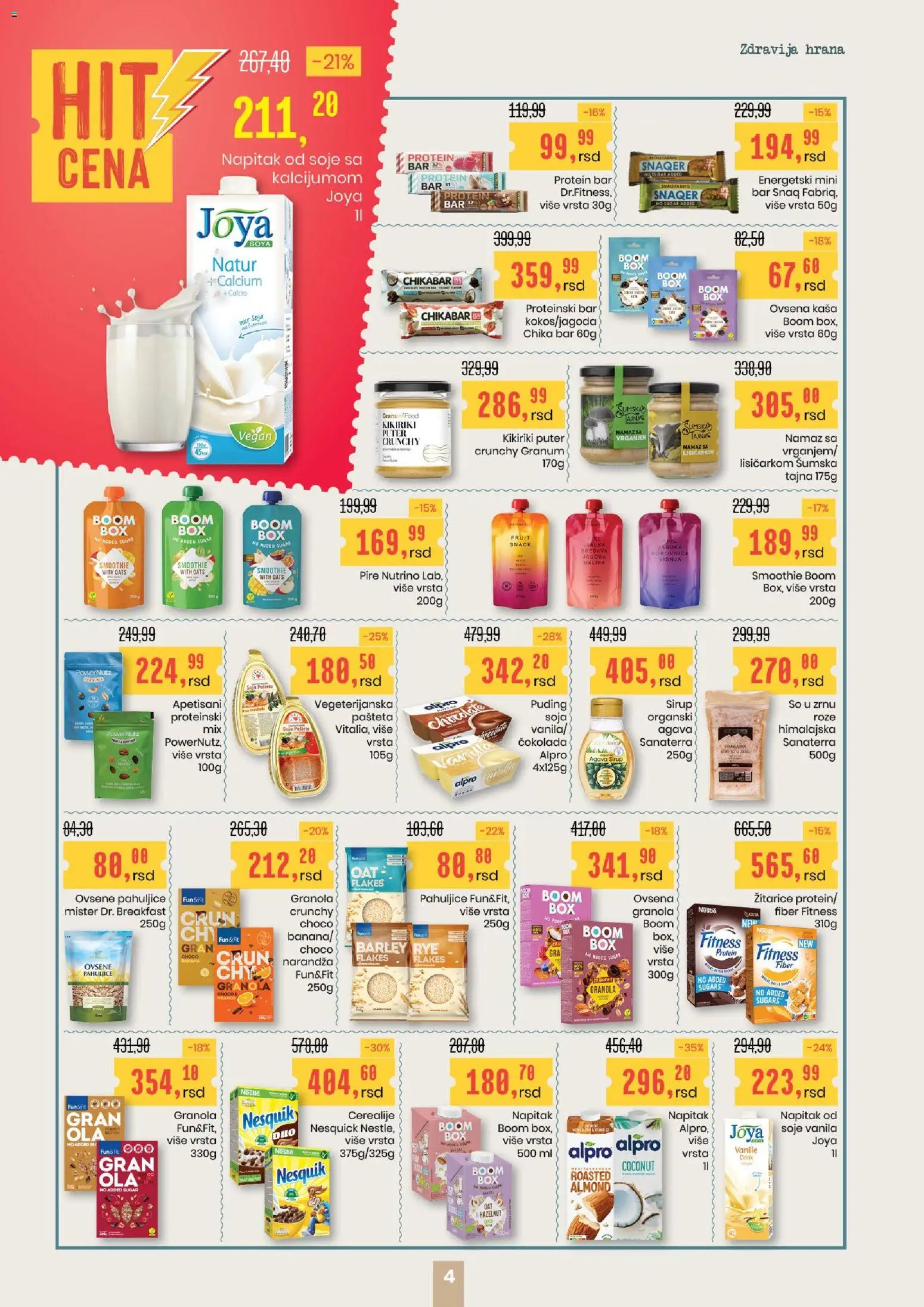 Aroma Market katalog - važi od 25.12.2025 | Strana: 4 | Proizvode: Ovsene pahuljice, Kikiriki, Čokolada, Pašteta