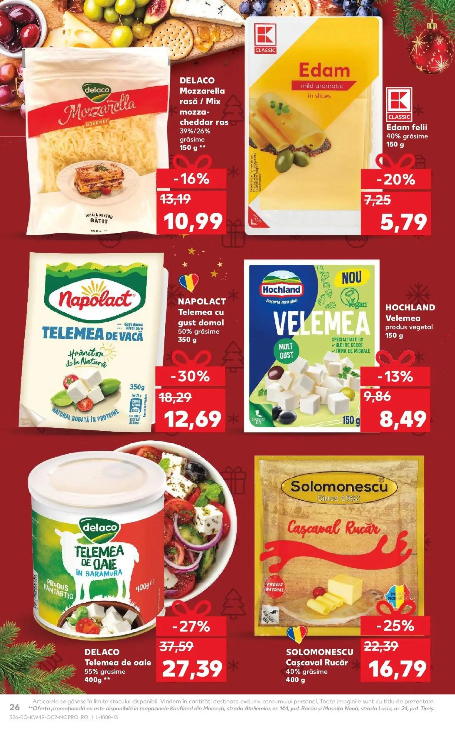 Noul catalog Kaufland – valabil de la 03.12.2025 | Pagină: 26 | Produse: Light Kedi Konservesi, Migdale, Mozzarella, Făină