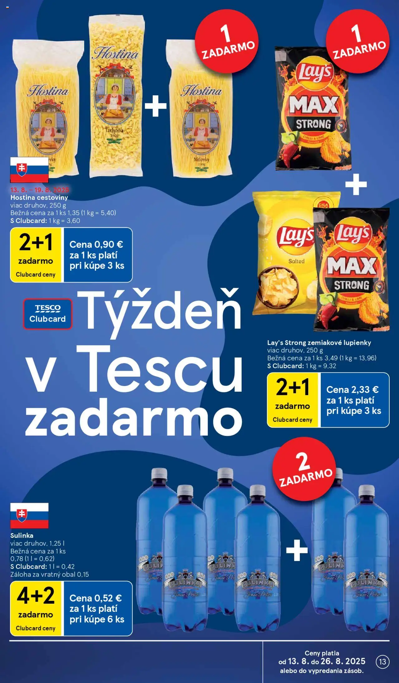 Tesco Hypermarket - leták │ platný od 13.08.2025 | Strana: 13 | Produkty: Cestoviny, Chilli, Sulinka, Tarhoňa