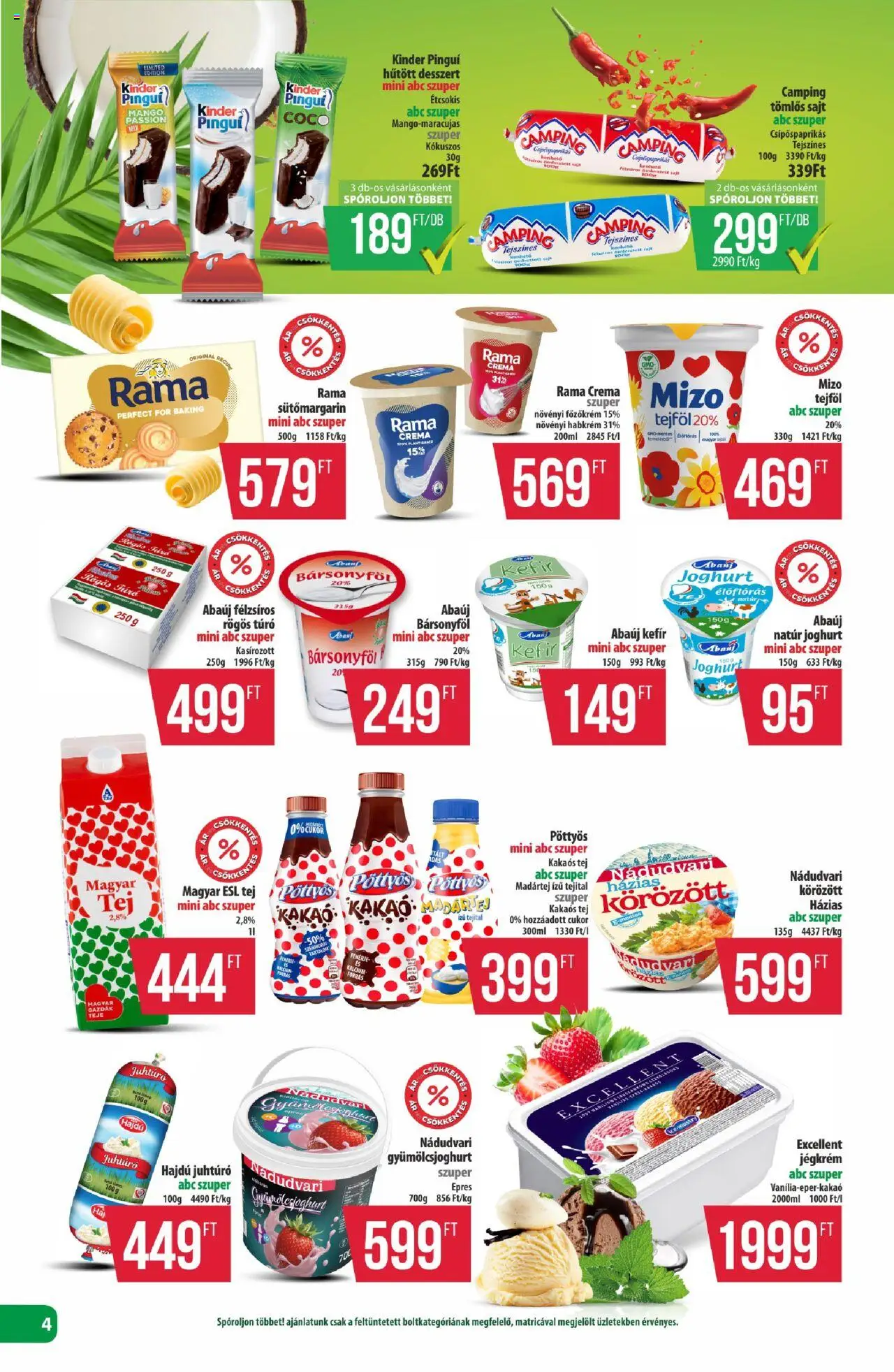 COOP akciós ujság - amely érvényes a következő dátumtól: 28.08.2025 | Oldal: 4 | Termékek: Sajt, Joghurt, Túró, Gyümölcsjoghurt