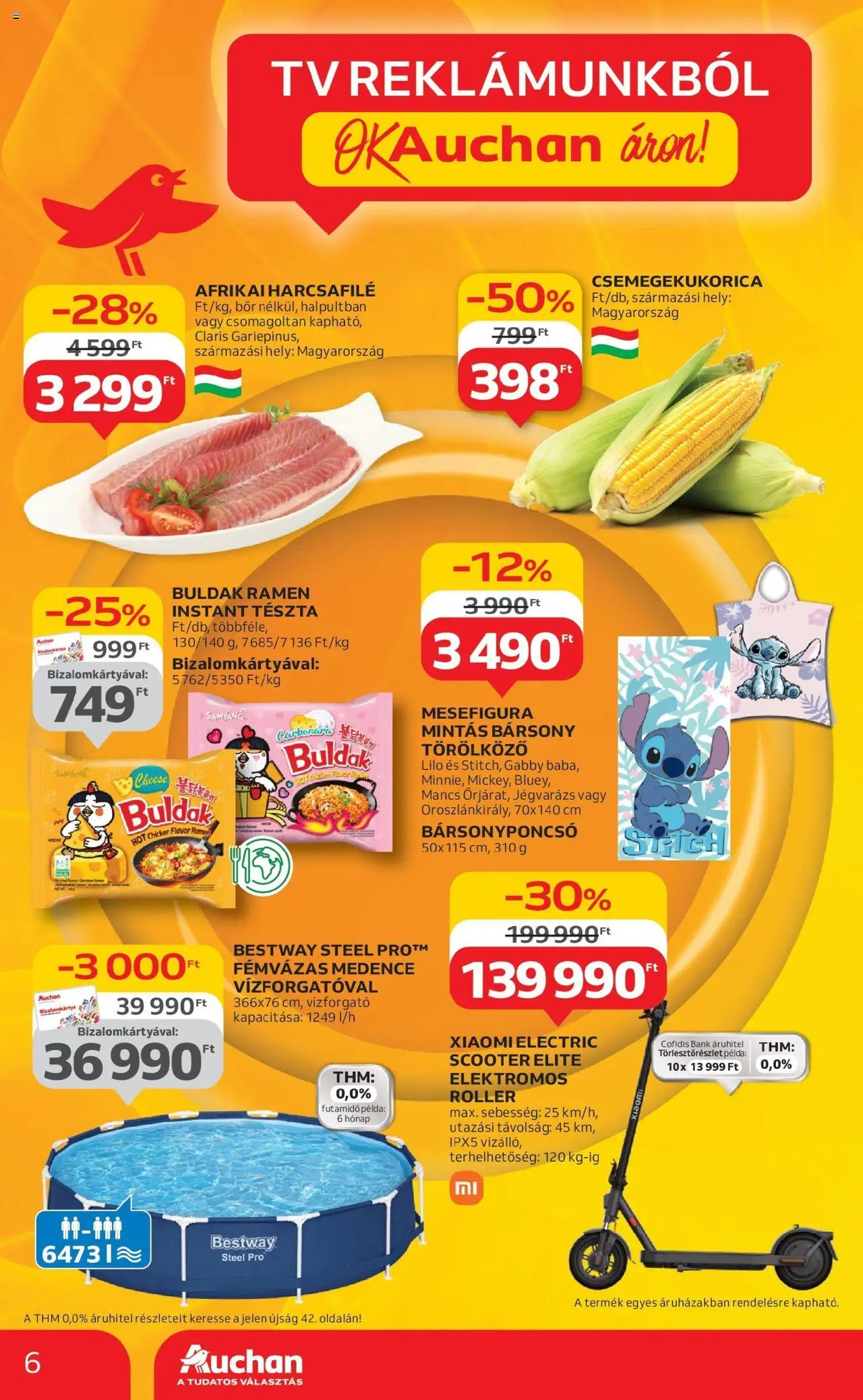 Auchan akciós ujság - amely érvényes a következő dátumtól: 12.06.2025 | Oldal: 6 | Termékek: Törölköző, Afrikai harcsafilé, Xiaomi, Bor