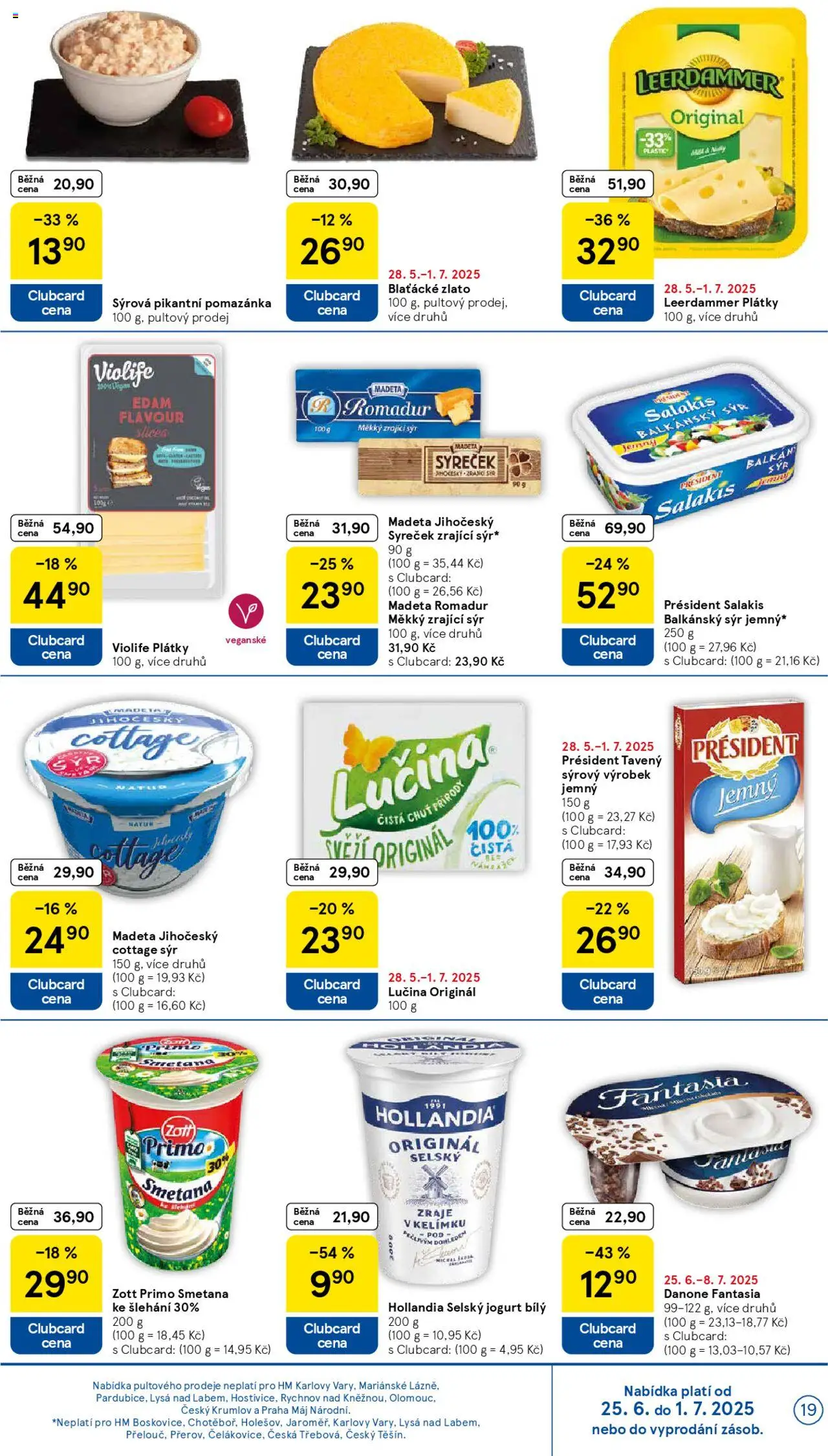 Tesco leták - Hypermarket od 25.06.2025 | Strana: 19 | Produkty: Sýr, Lučina, Balkánský sýr, Cottage