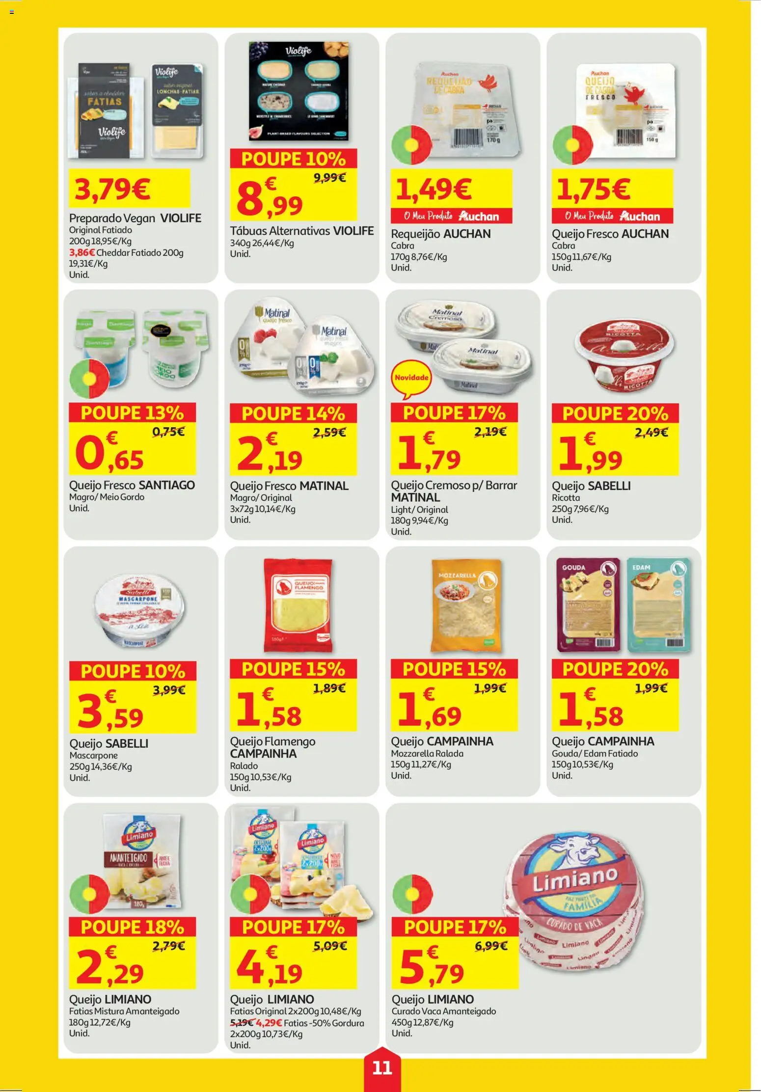 Auchan folheto │ válido de 25.12.2025 | Página: 11 | Produtos: Campainha, Queijo, Requeijão, Mascarpone