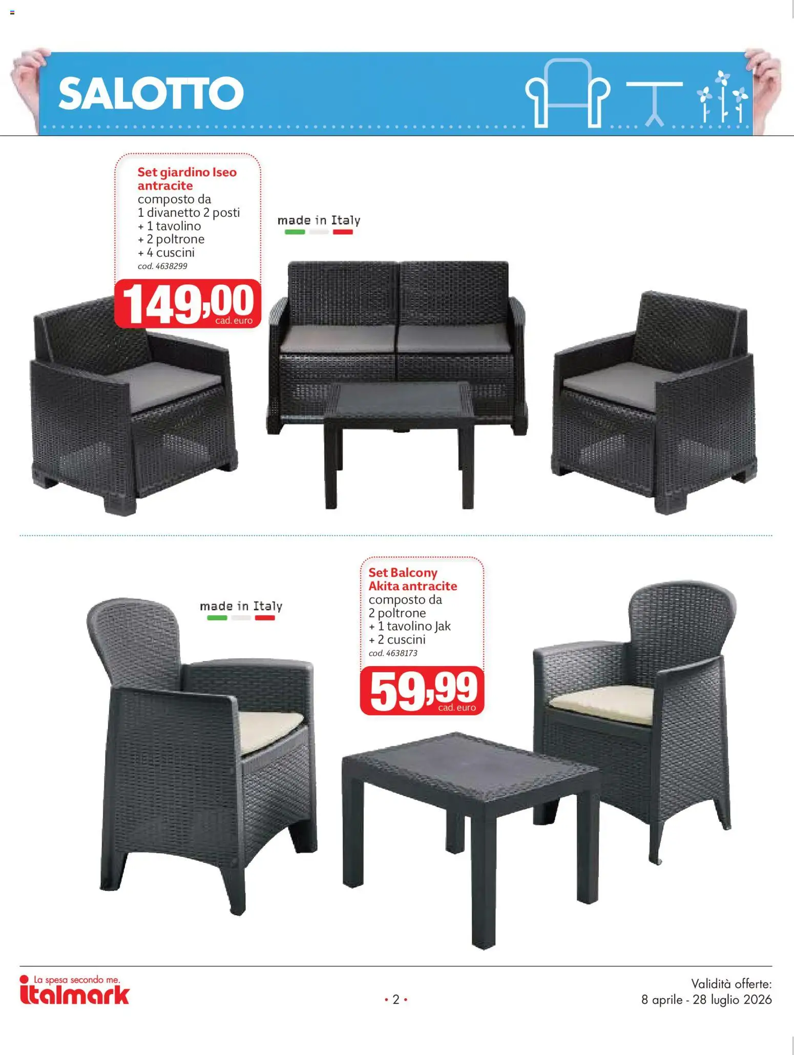 Volantino Italmark del 08.04.2026 | Pagina: 2 | Prodotti: Tavolino