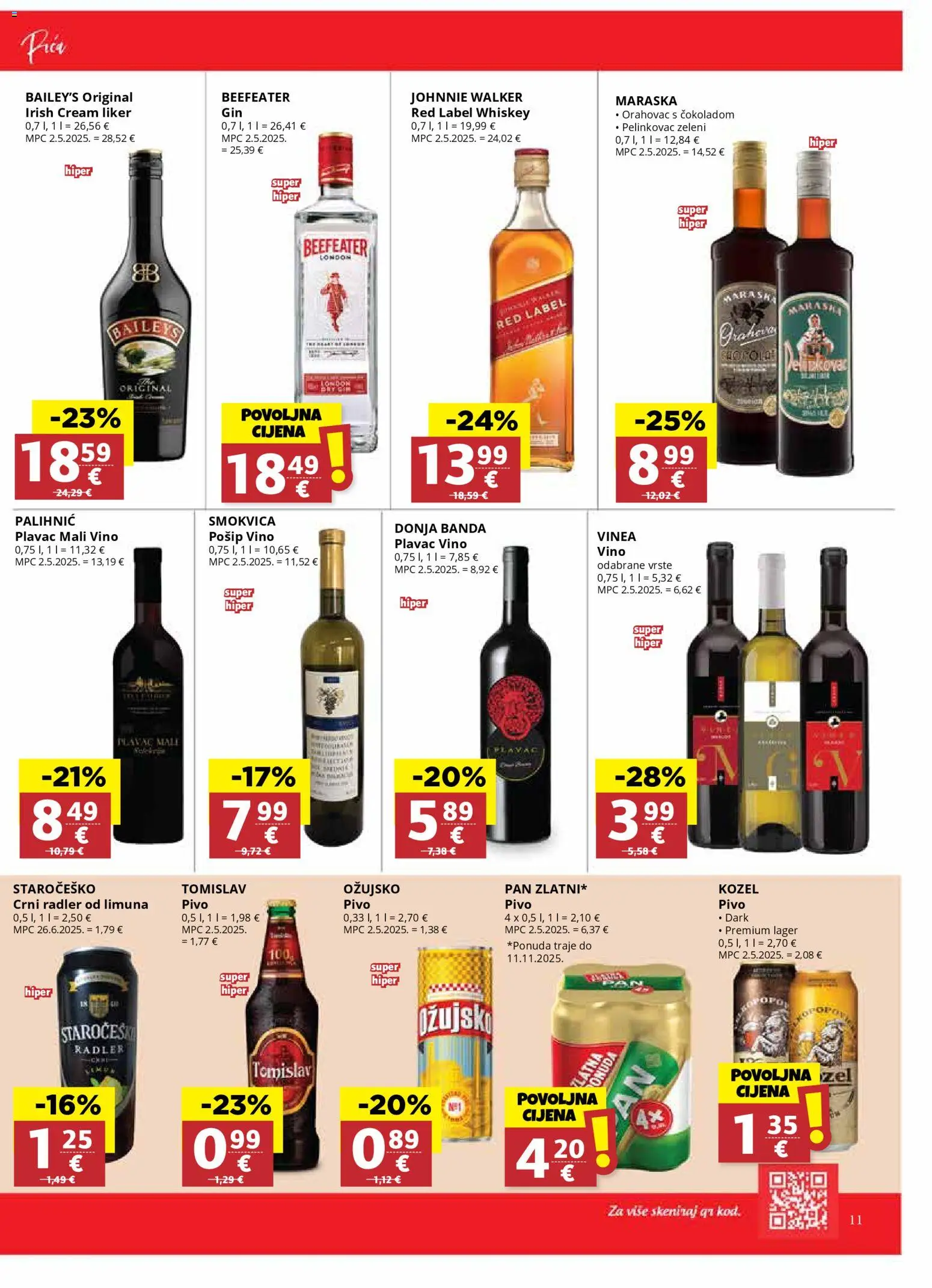 Ribola katalog | vrijedi od 29.10.2025 | Stranica: 11 | Proizvodi: Pelinkovac, Kozel, Ožujsko, Pan