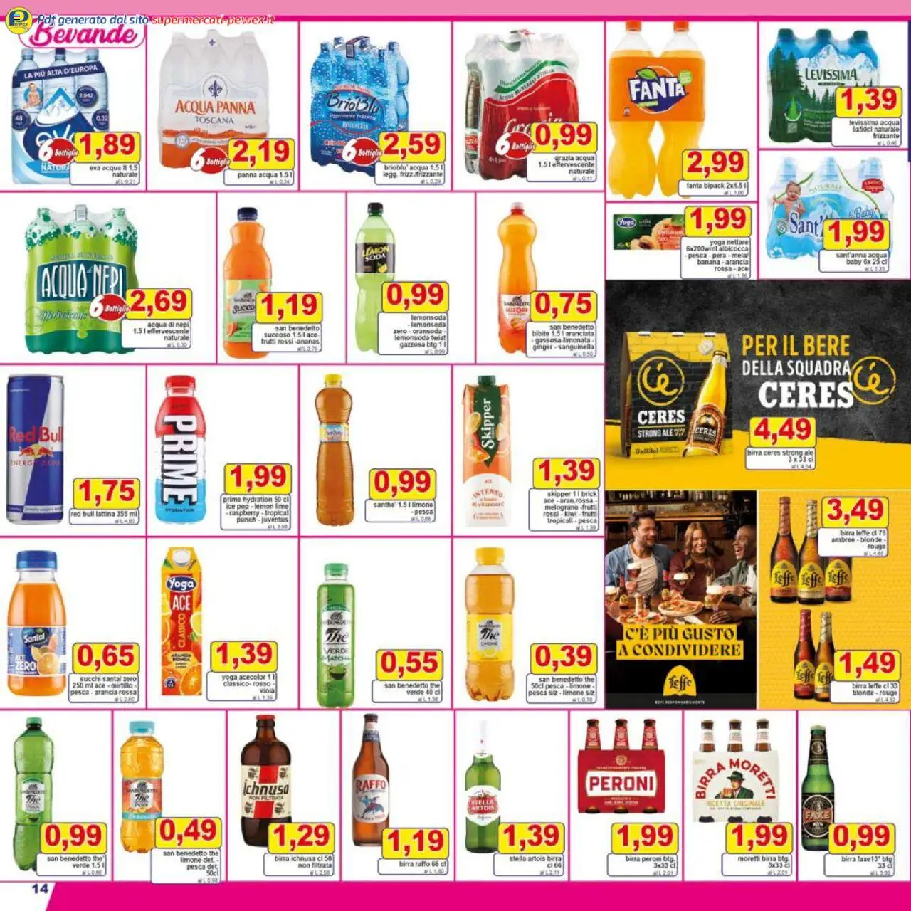 Volantino Pewex del 08.10.2025 | Pagina: 14 | Prodotti: Succo, Birra, Pesca, Bottiglia