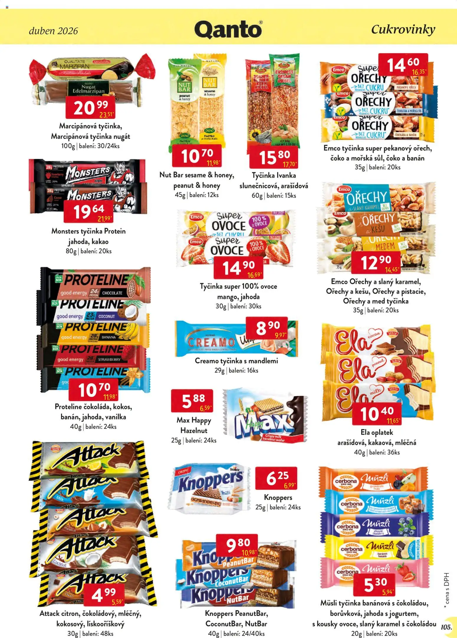 Astur & Qanto leták - Velkoobchod 04/2026 od 01.04.2026 | Strana: 105 | Produkty: Ovoce, Ořechy, Med, Banán