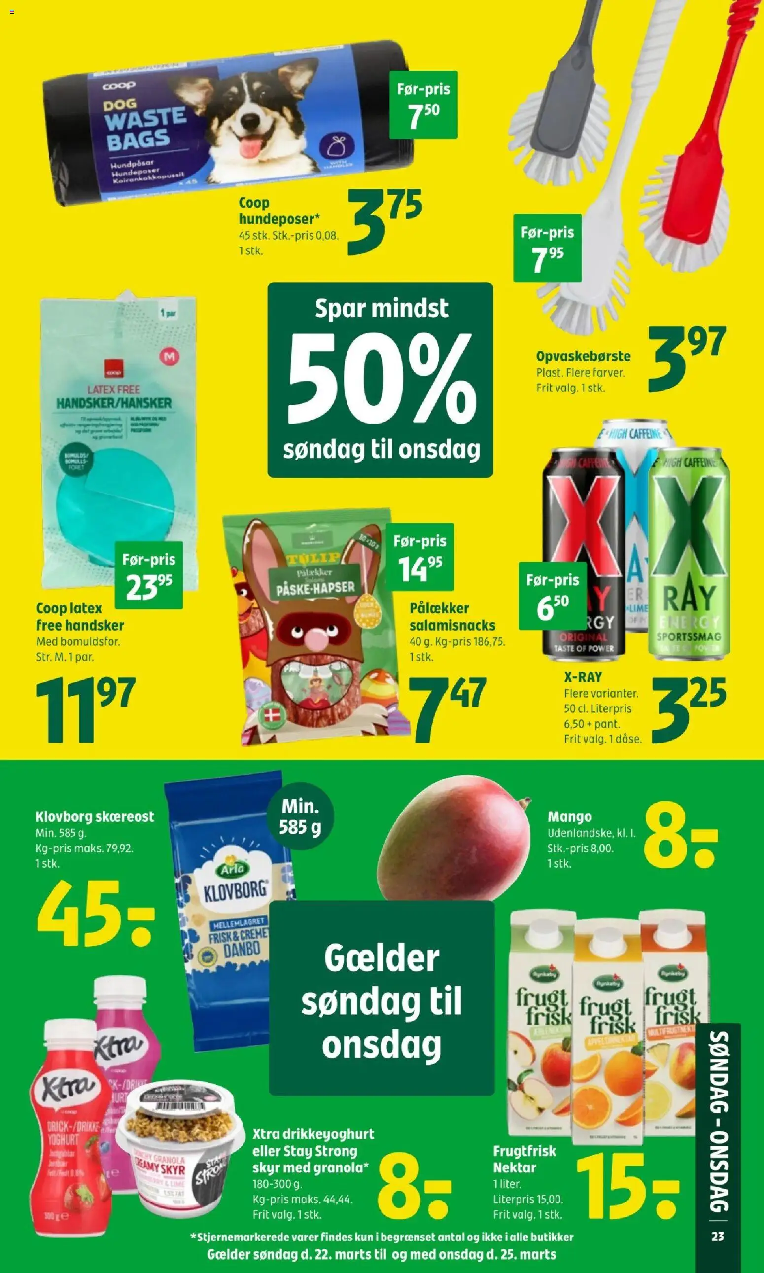 Coop 365 tilbudsavis – gyldig fra 19.03.2026 | Side: 3 | Produkter: Mango, Yoghurt, Juice, Handsker