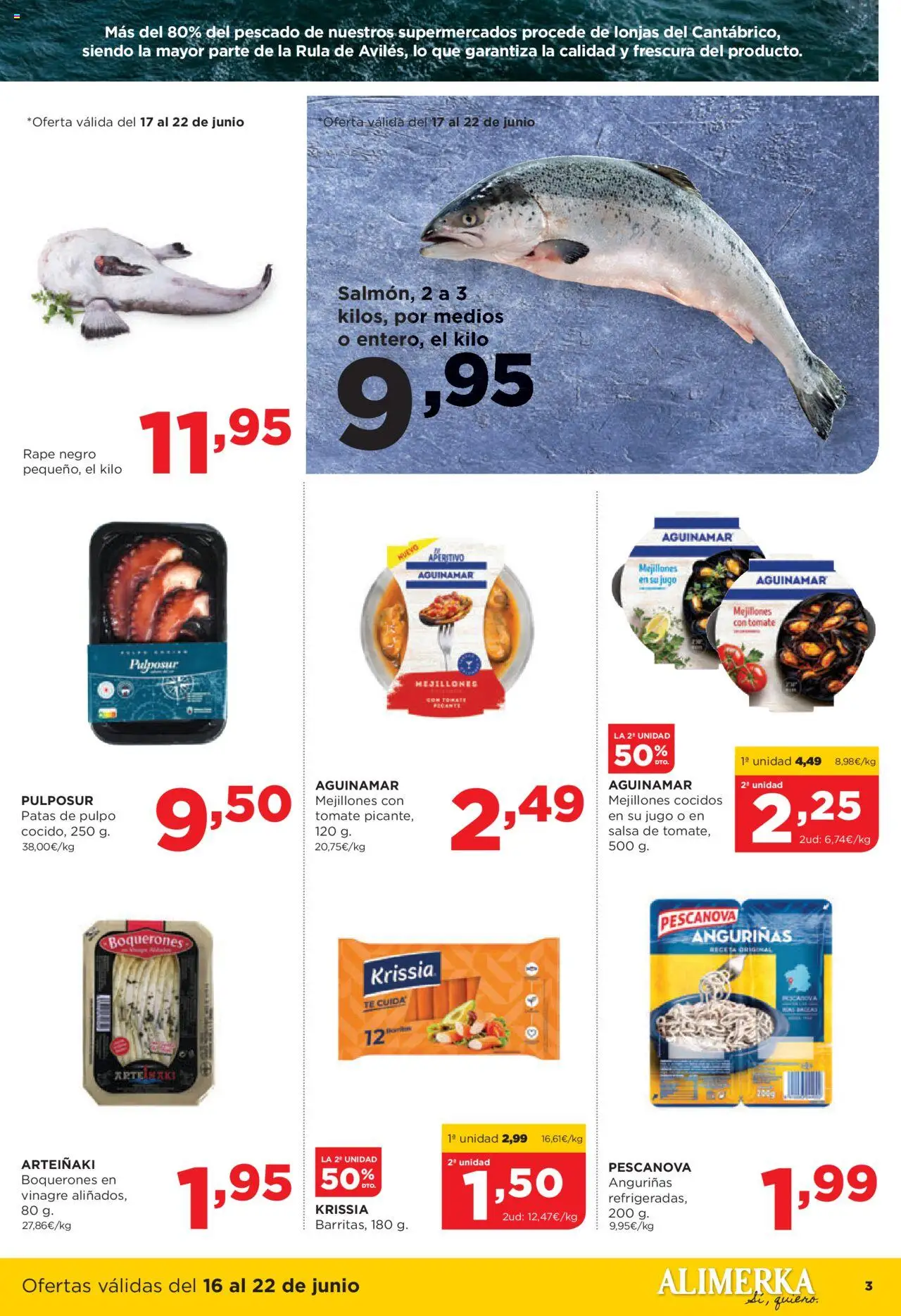 Alimerka folleto Asturias │ válido desde el 16.06.2025 | Página: 3 | Productos: Jugo, Pescado, Té, Δεξαμενή