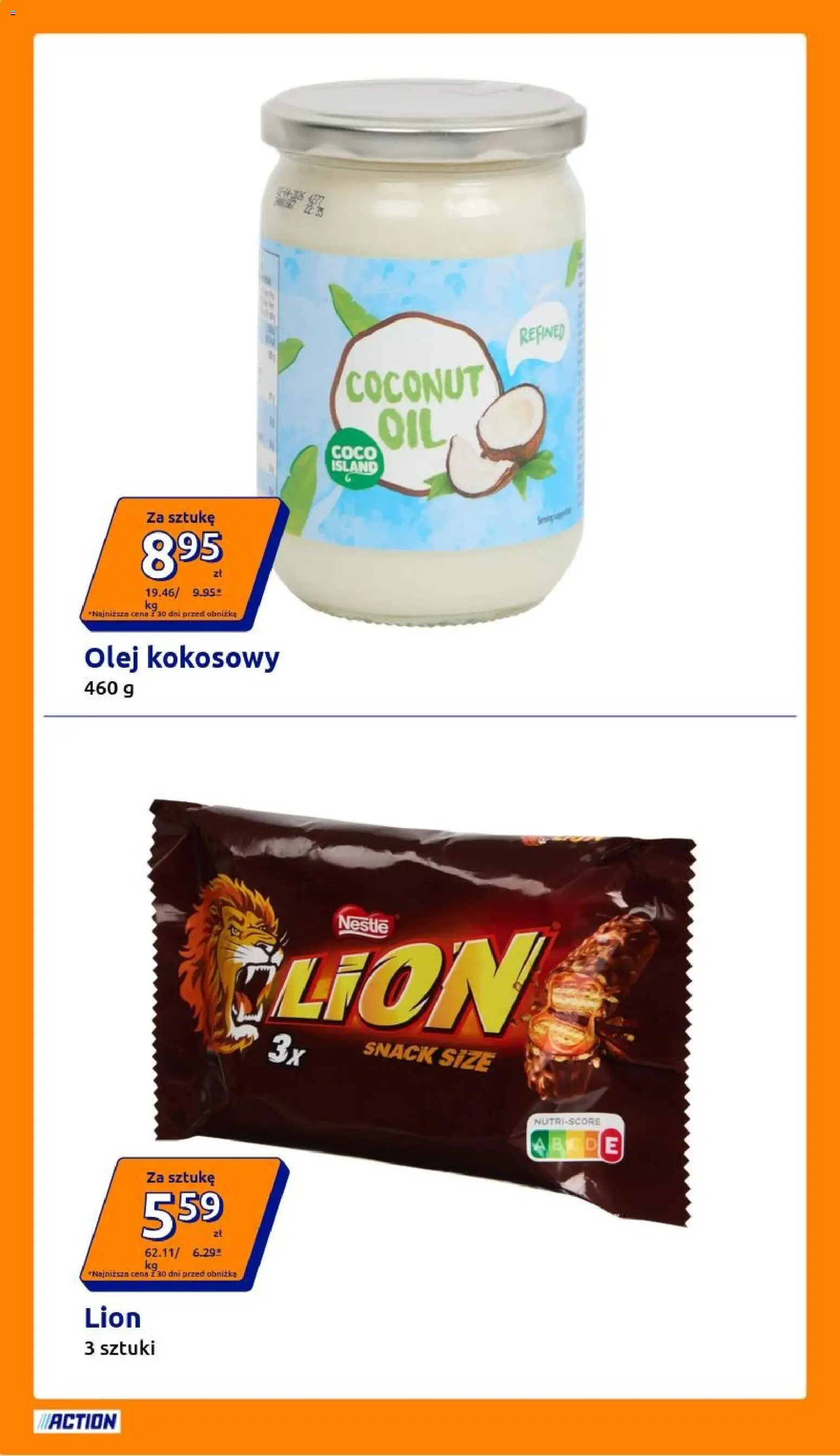 Action gazetka od 22.04.2026 | Strona: 14 | Produkty: Olej, Olej kokosowy