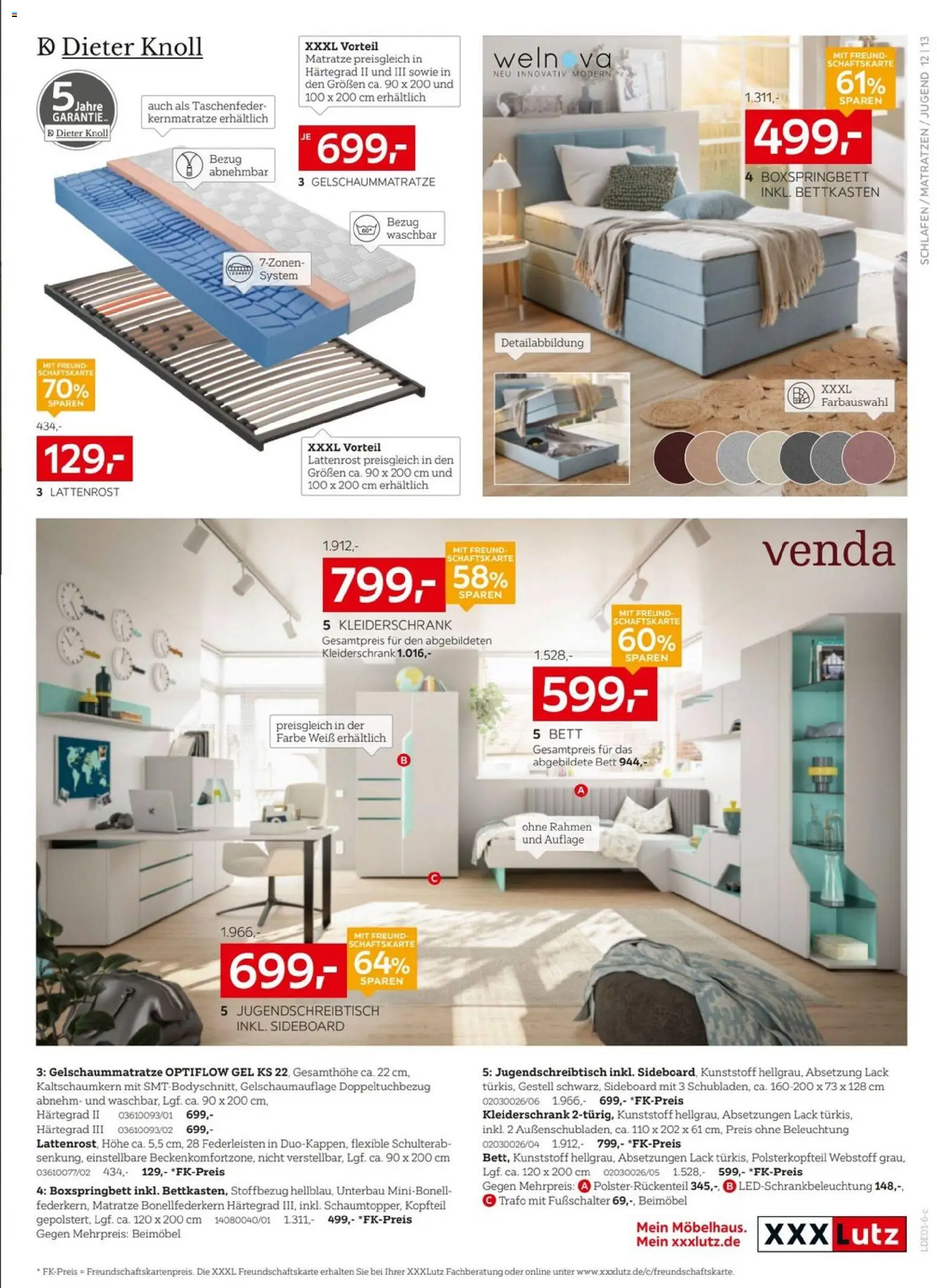 XXXL Lutz - Jubiläum – gültig ab 04.01.2026 | Seite: 17 | Produkte: Sideboard, Kleiderschrank, Lattenrost, Boxspringbett