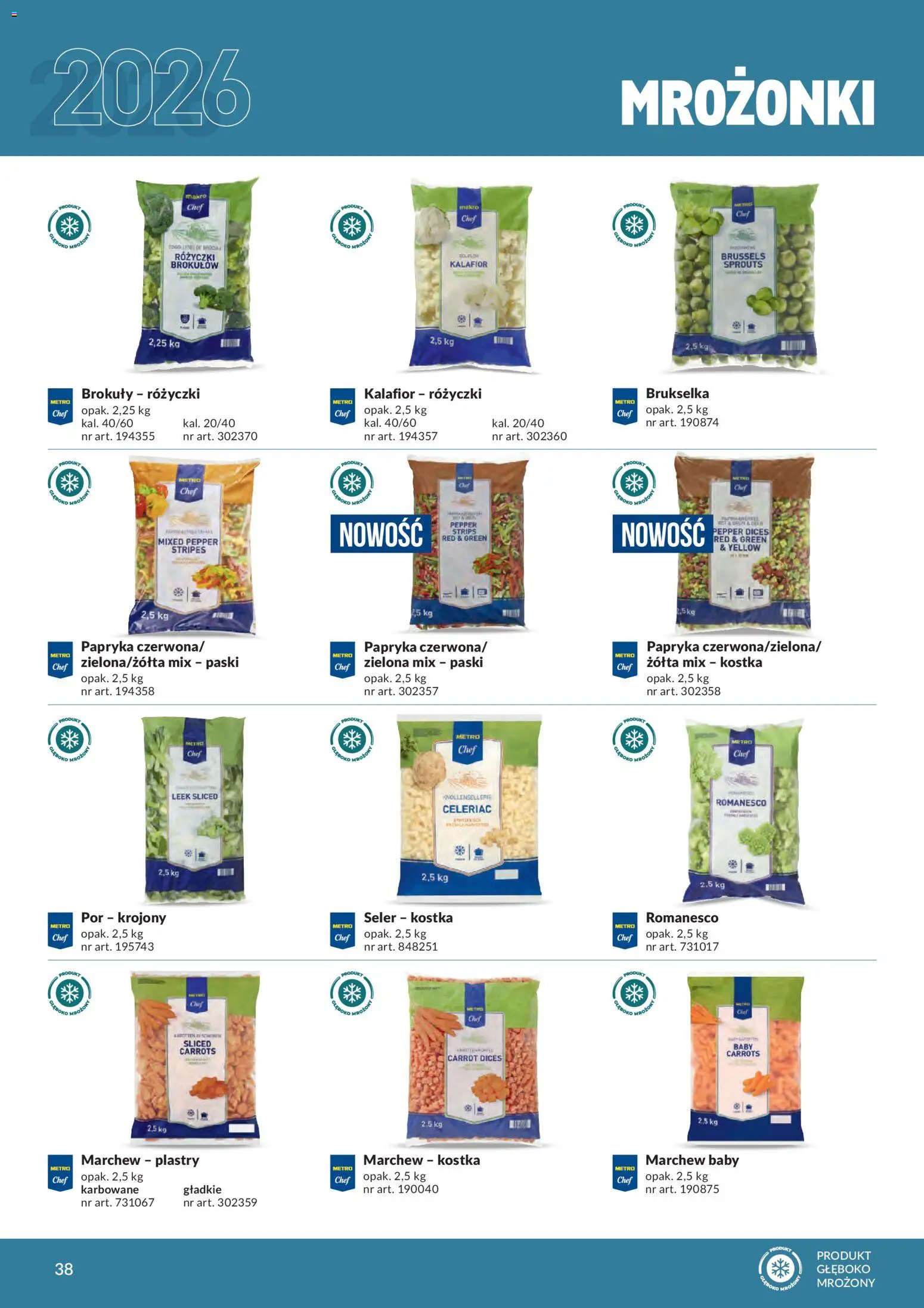 Makro gazetka - Produktów marek własnych dla profesjonalnej Gastronomii od 01.03.2026 | Strona: 38 | Produkty: Kalafior, Por, Papryka