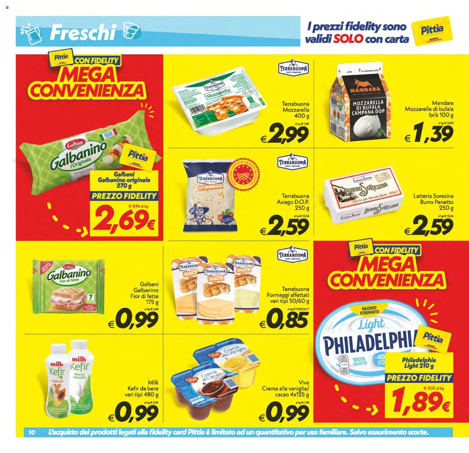 Volantino SuperConveniente del 03.02.2026 | Pagina: 10 | Prodotti: Crema, Mozzarella, Formaggio, Burro