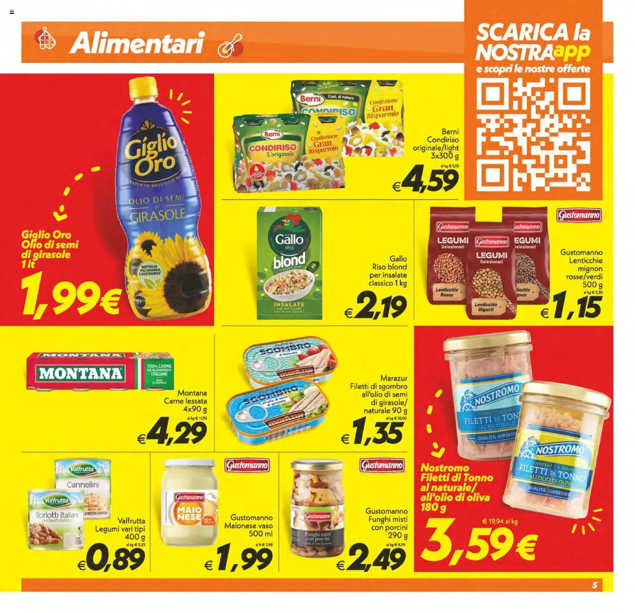 Volantino SuperConveniente del 12.09.2025 | Pagina: 5 | Prodotti: Legumi, Lenticchie, Olio di semi di girasole, Bottiglia
