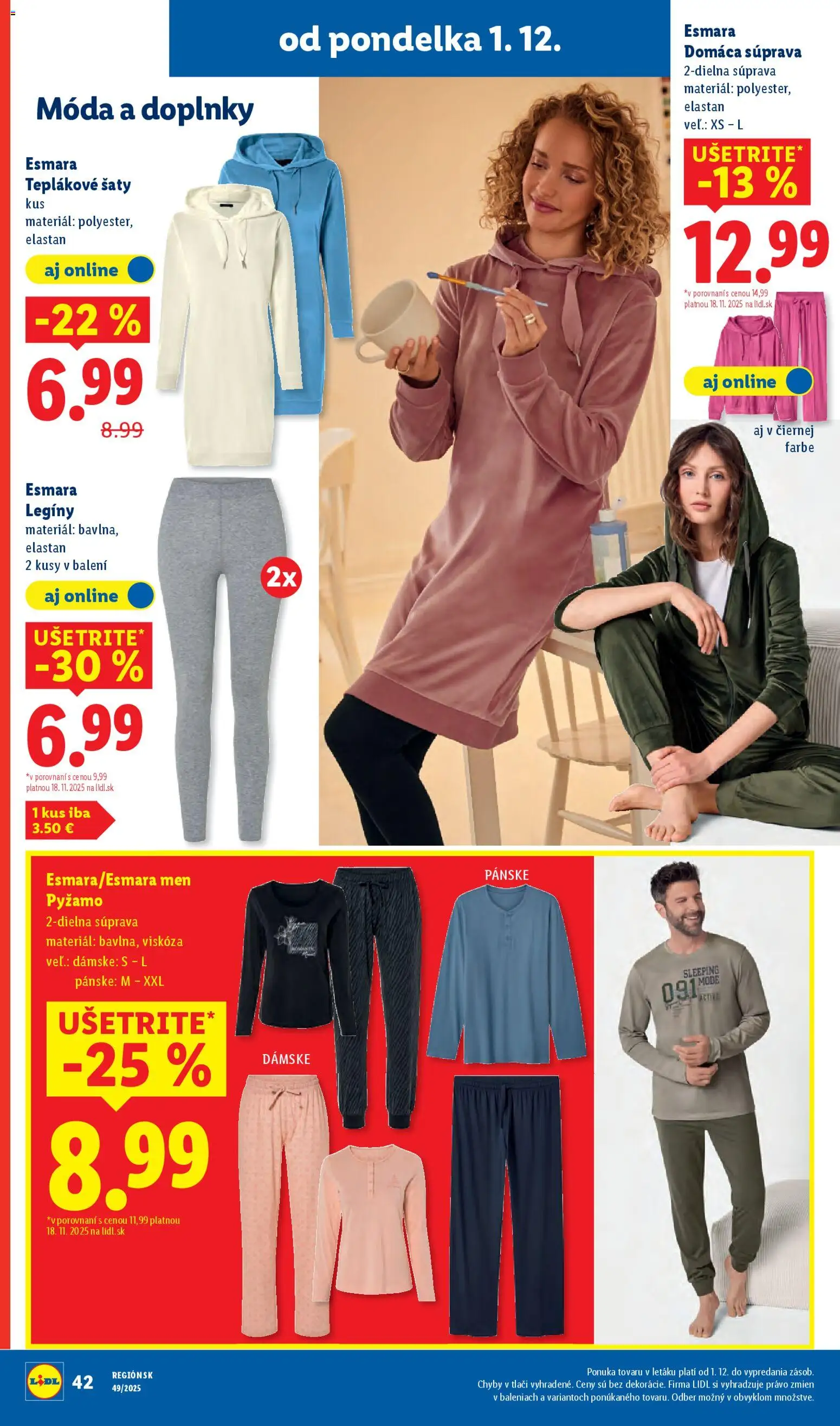 Nové Lidl akcie – leták je platný od 04.12.2025 | Strana: 94 | Produkty: Šaty, Pyžamo, Legíny