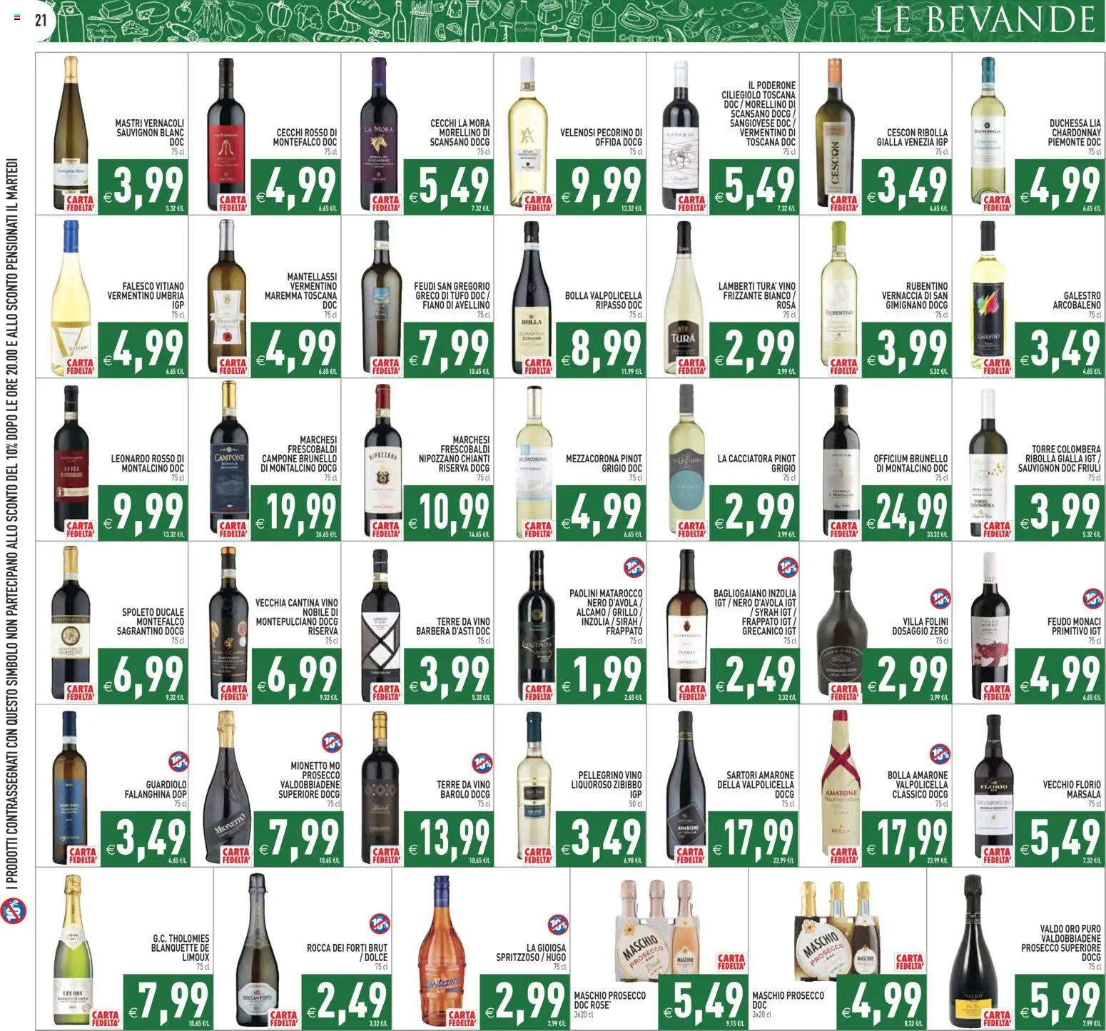Volantino PIM Supermercati del 17.03.2026 | Pagina: 21 | Prodotti: Prosecco, Vino, Pecorino