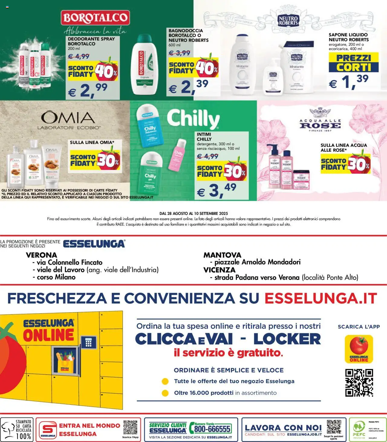 Volantino Esselunga S del 28.08.2025 | Pagina: 26 | Prodotti: Sapone, Deodorante, Acqua