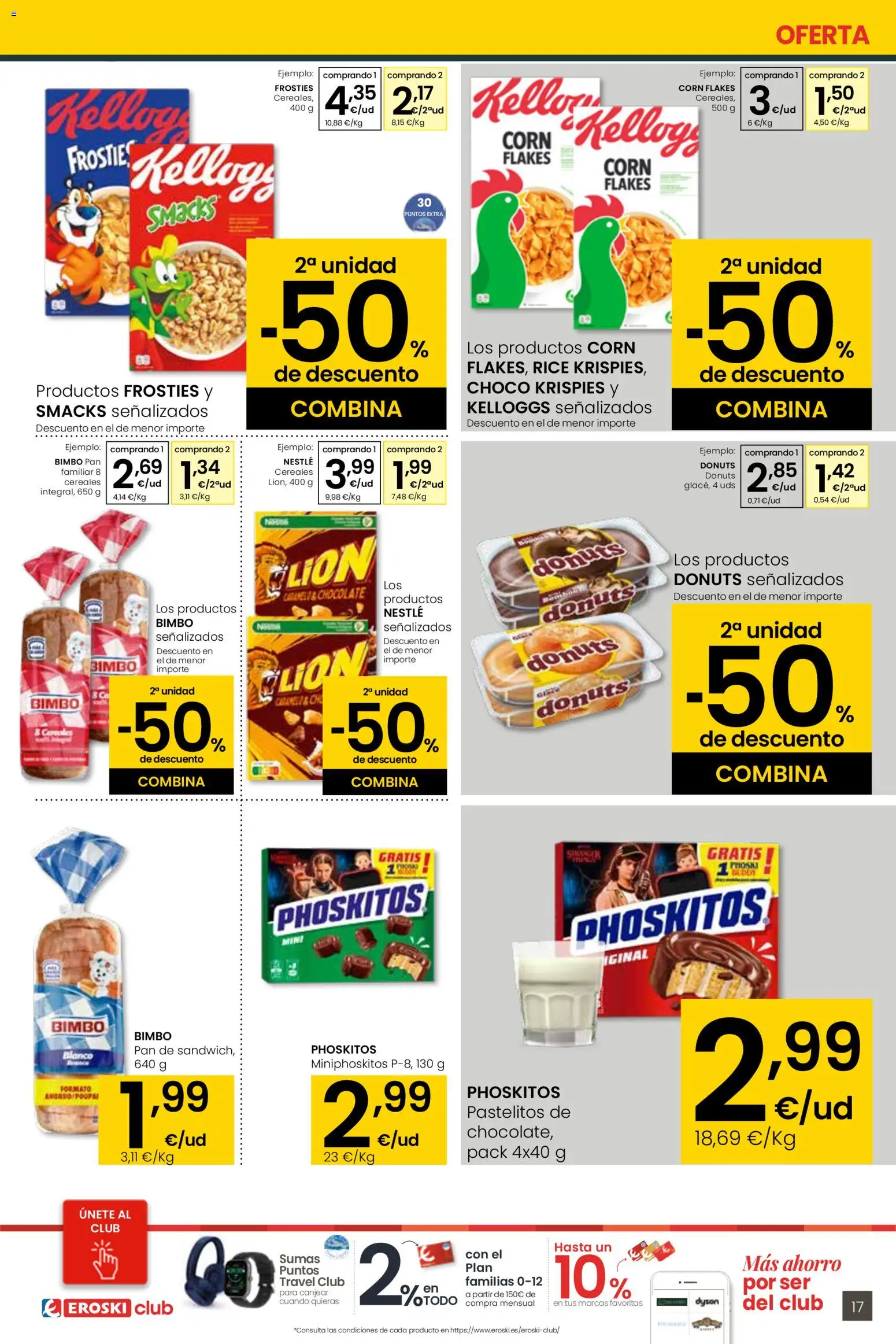 Eroski - Center │ válido desde el 29.01.2026 | Página: 17 | Productos: Pan, Chocolate, Cereales, Donuts