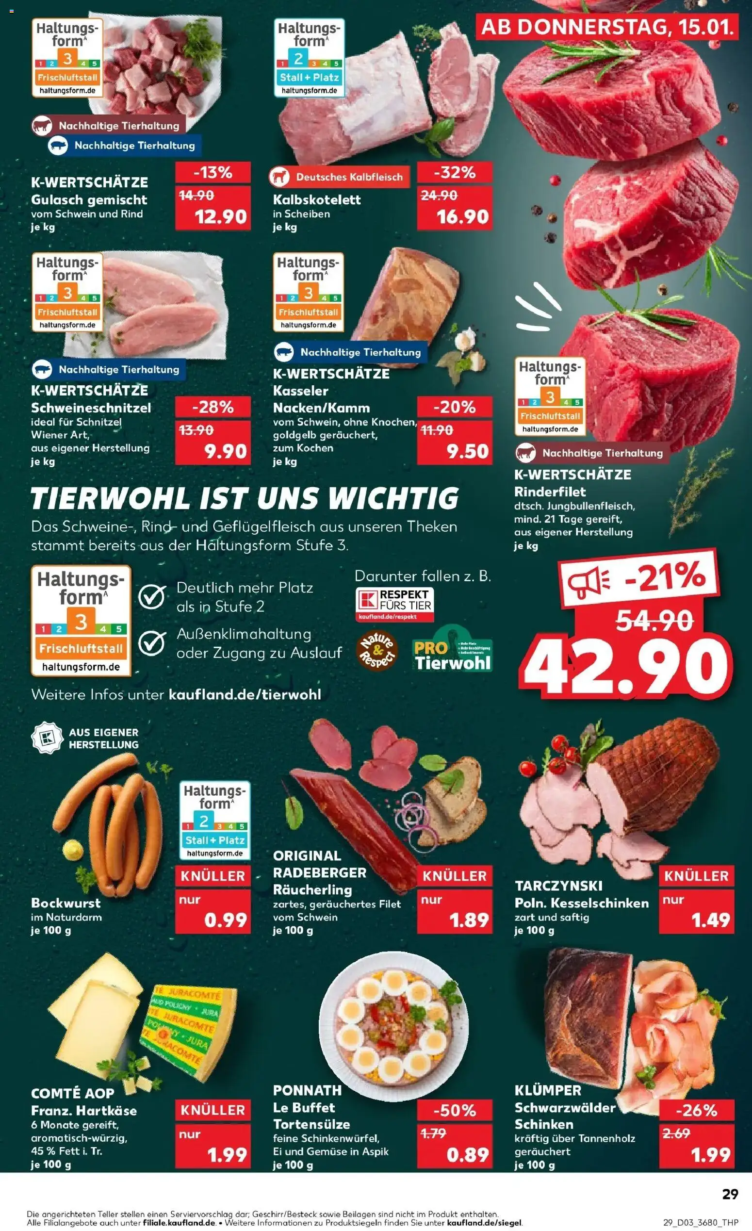 Kaufland prospekt Oranienburg	 – gültig ab 19.01.2026 | Seite: 29 | Produkte: Bockwurst, Jura, Rinderfilet, Gemüse