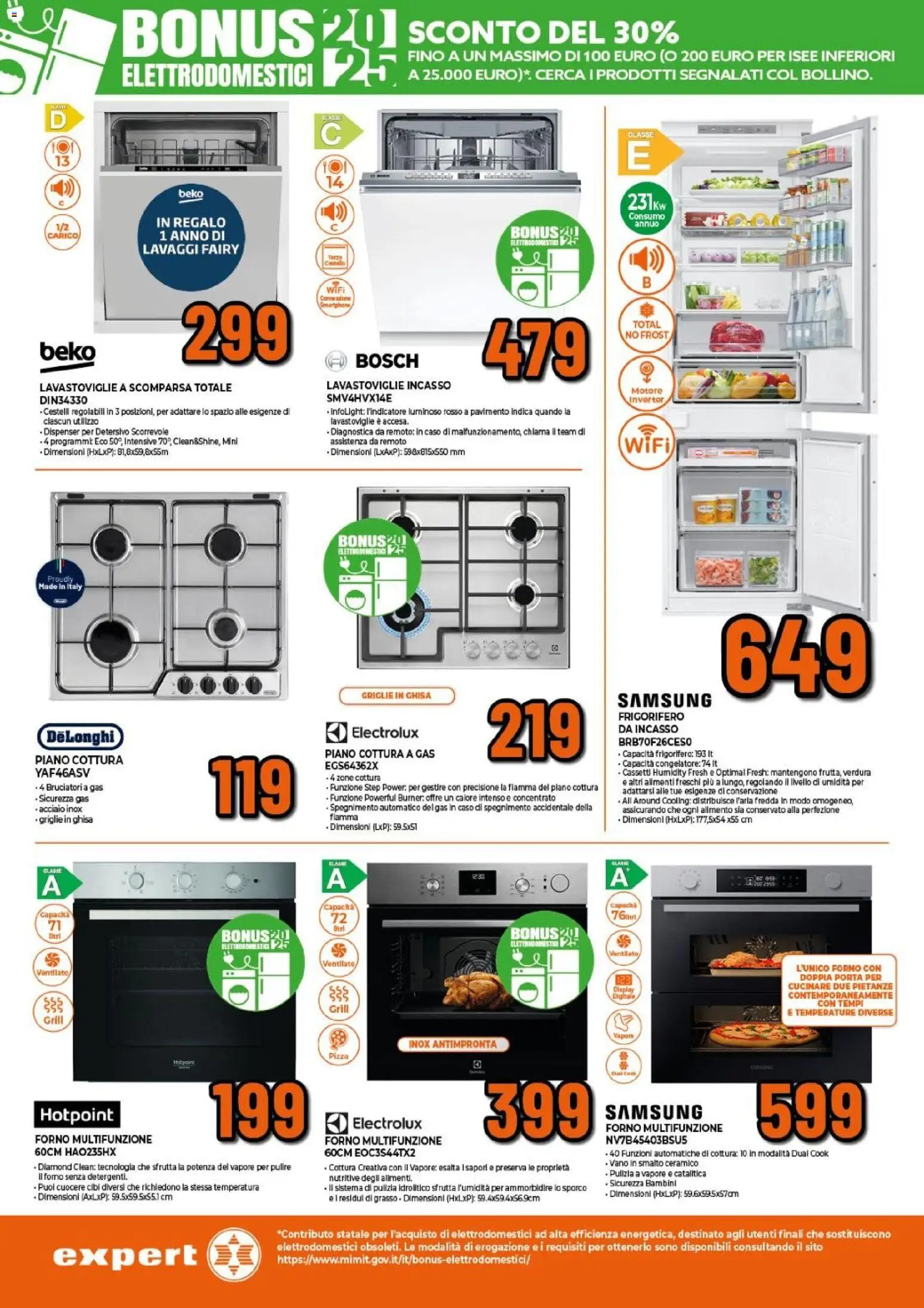 Volantino Expert del 17.11.2025 | Pagina: 15 | Prodotti: Pizza, Piano cottura, Lavastoviglie, Frigorifero