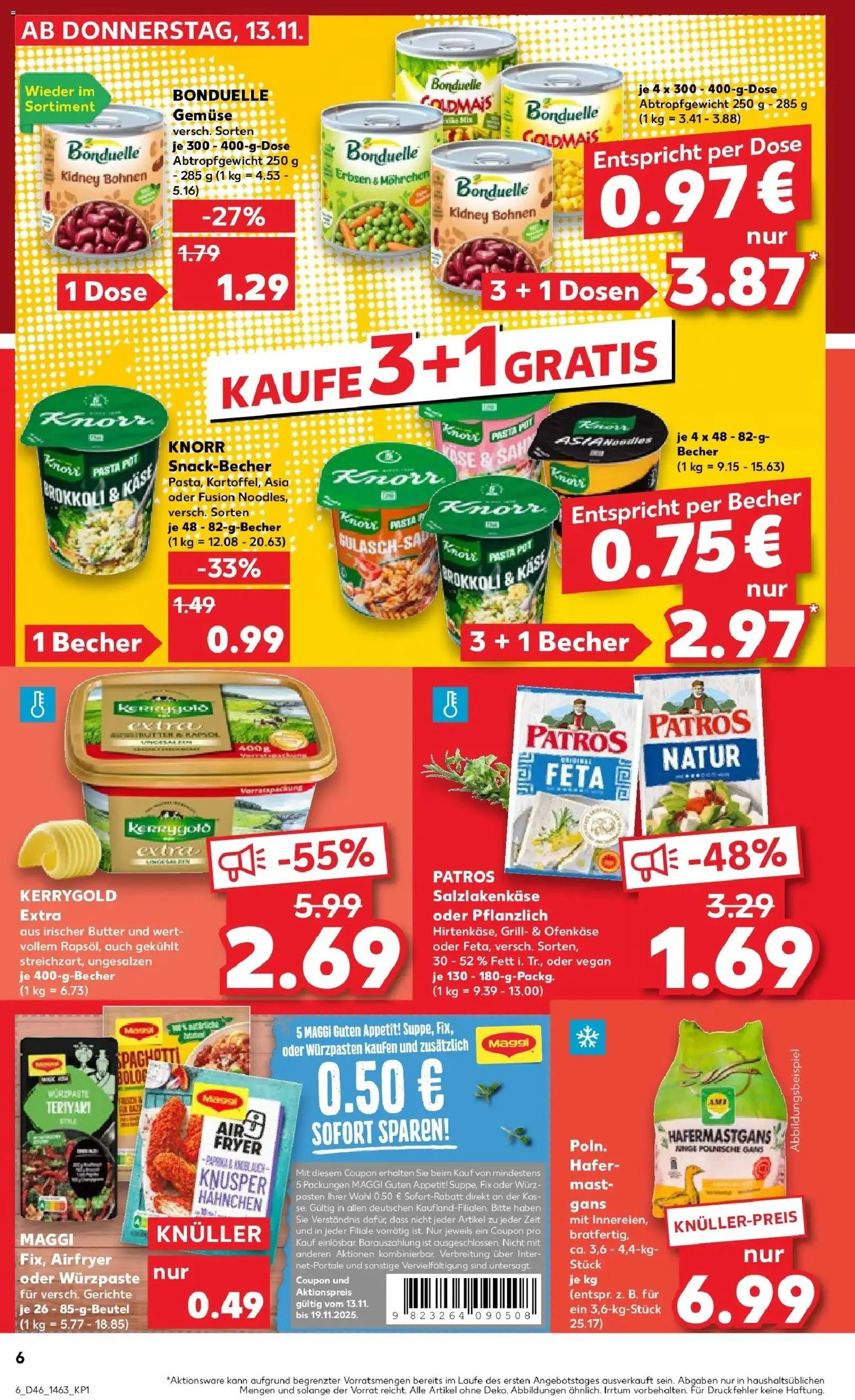 Kaufland prospekt Heidenheim An Der Brenz	 – gültig ab 13.11.2025 | Seite: 6 | Produkte: Grill, Käse, Patros, Pasta