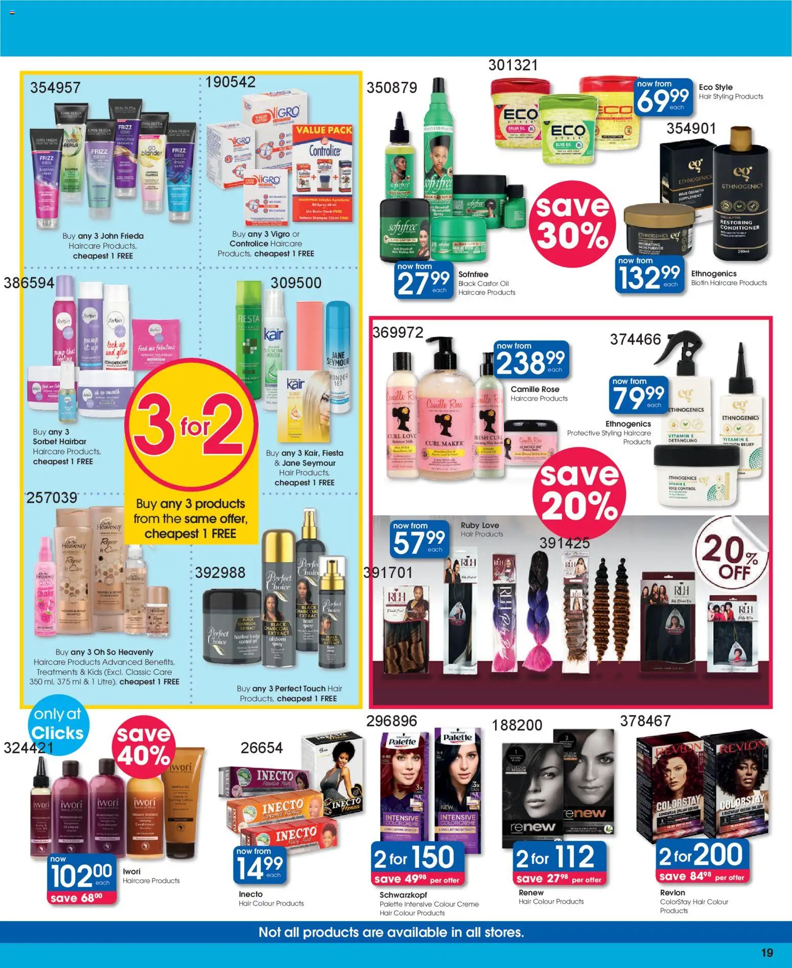 New Clicks catalogue – valid from 13.01.2026 | Page: 19 | Products: Lock, Hair colour, Oil, Conditioner