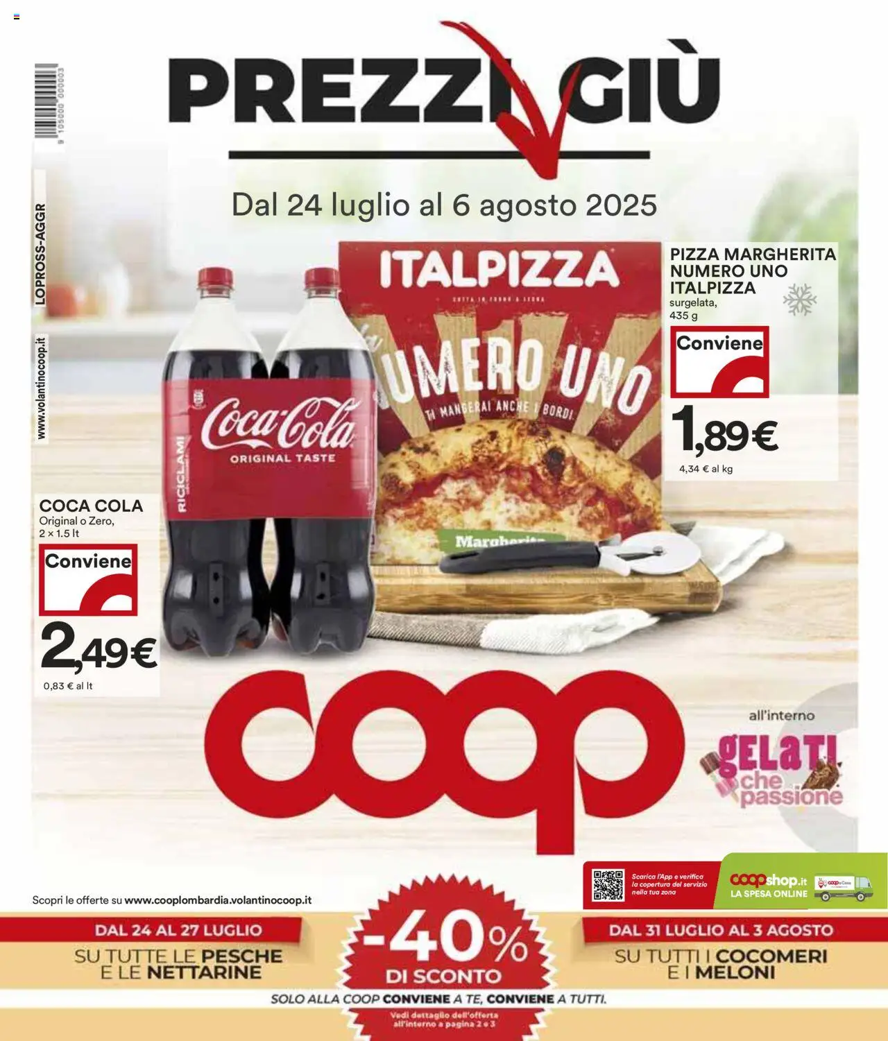 Volantino COOP del 24.07.2025 | Pagina: 1 | Prodotti: Pizza, Coca Cola