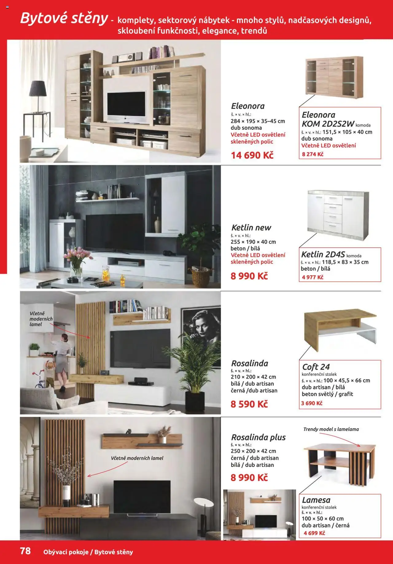 ORFA nábytek katalog 2025-2026 od 01.10.2025 | Strana: 78 | Produkty: Nábytek, Komoda, Konferenční stolek, LED