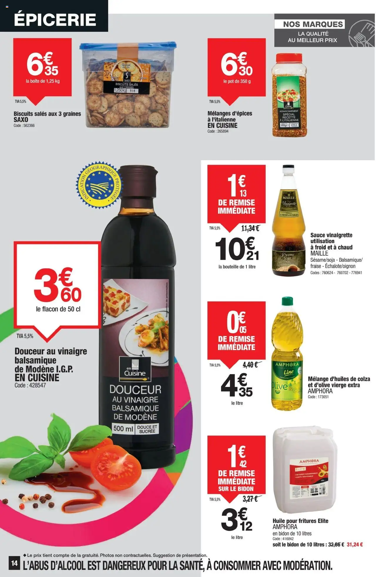  | Page: 14 | Produits: Fraise, Huile, Vinaigre, Biscuits