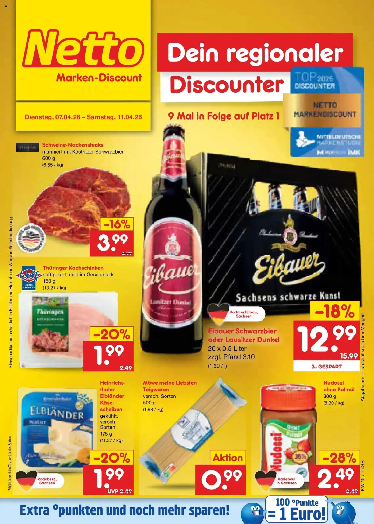 Netto Marken-Discount Prospekt Pirna	 – gültig ab 05.04.2026 | Seite: 26 | Produkte: Top, Käse, Kostritzer, Wurst