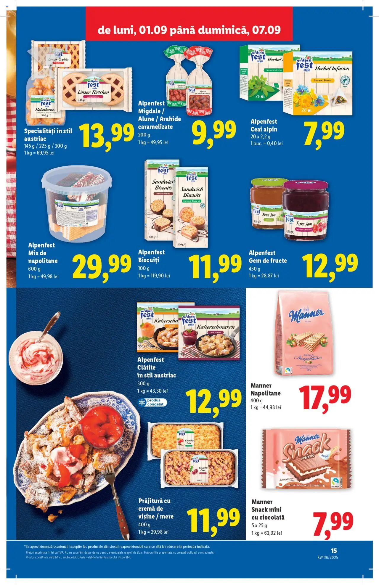 Catalog Lidl – valabil de la 01.09.2025 | Pagină: 15 | Produse: Prăjitură, Migdale, Mere, Fructe