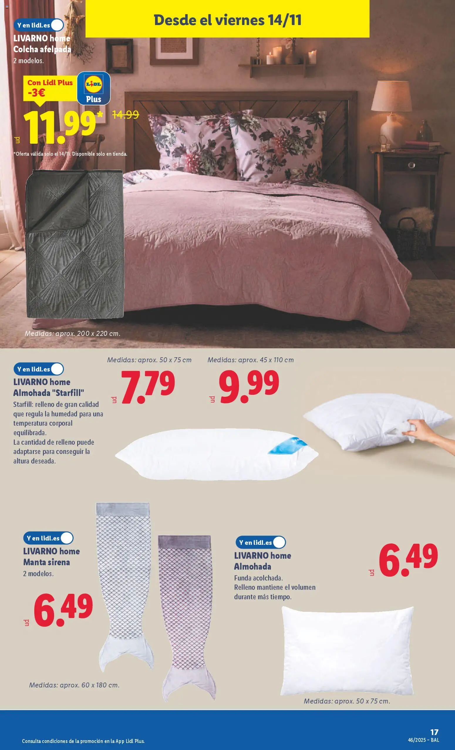 Lidl folleto de bazar │ válido desde el 10.11.2025 | Página: 27 | Productos: Manta, Funda, Almohada, Colcha