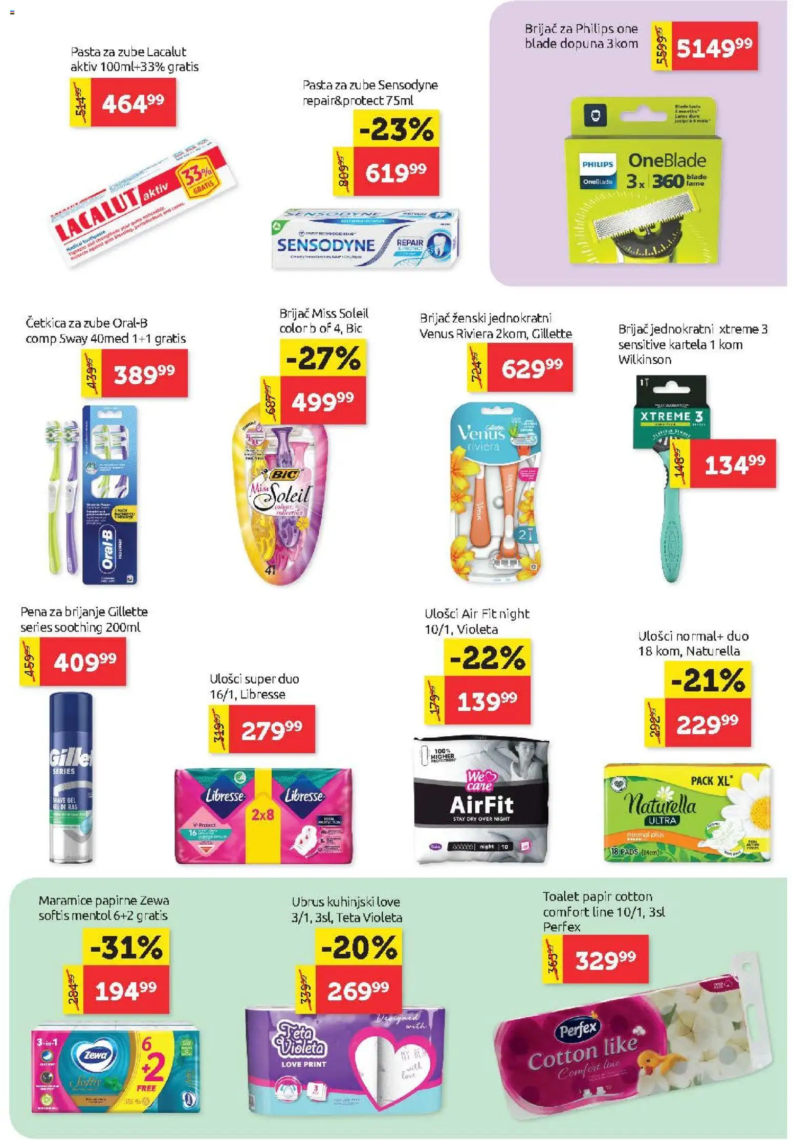 SuperVERO katalog - važi od 19.03.2026 | Strana: 21 | Proizvode: Gillette, Toalet papir, Ubrus, Pena za brijanje