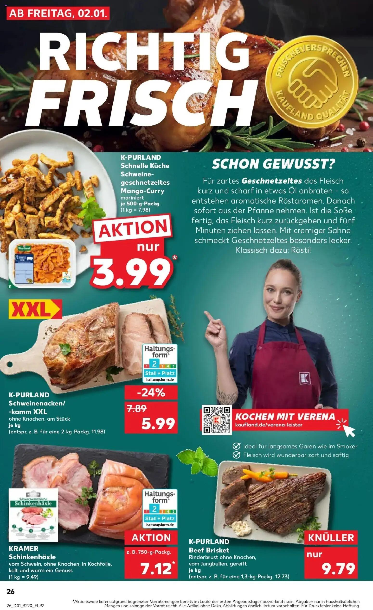 Kaufland prospekt Jena	 – gültig ab 02.01.2026 | Seite: 26 | Produkte: Öl, Küche, Sahne, Fleisch